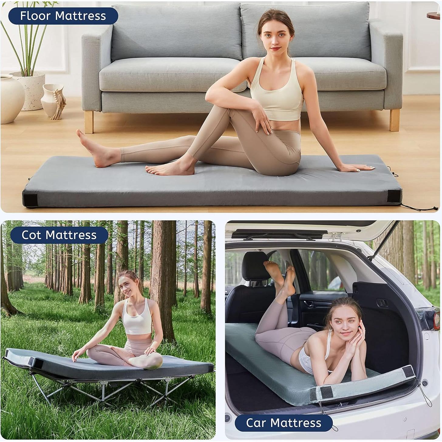 Colchón de Espuma Viscoelástica HomeMate 203x97 cm Camping