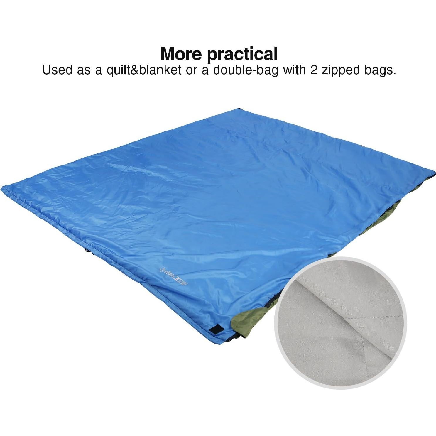 Saco de Dormir REDCAMP Ultra Ligero 190x83cm para Camping