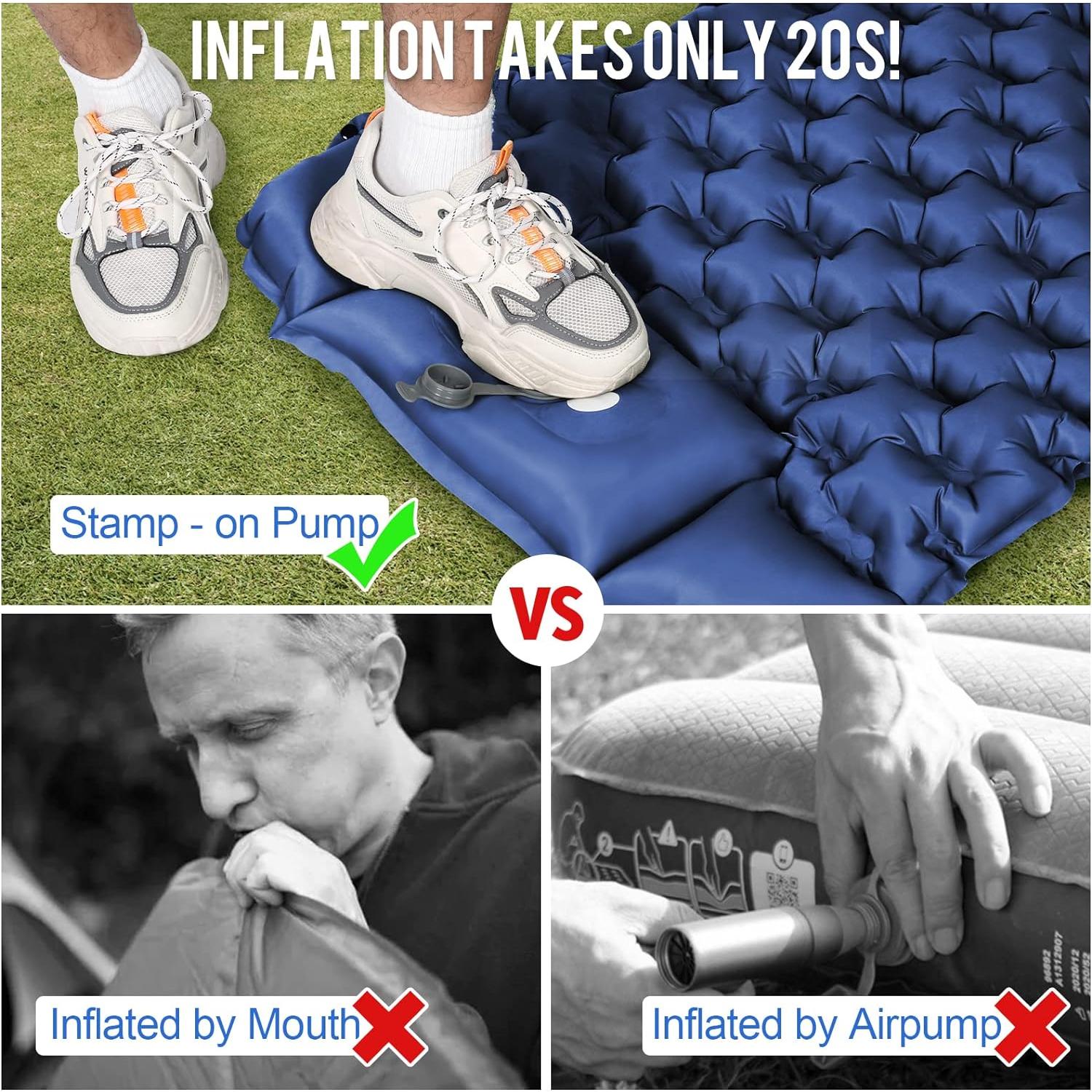 Almohadilla Inflable WANNTS para Camping 190.5x63.5cm Azul