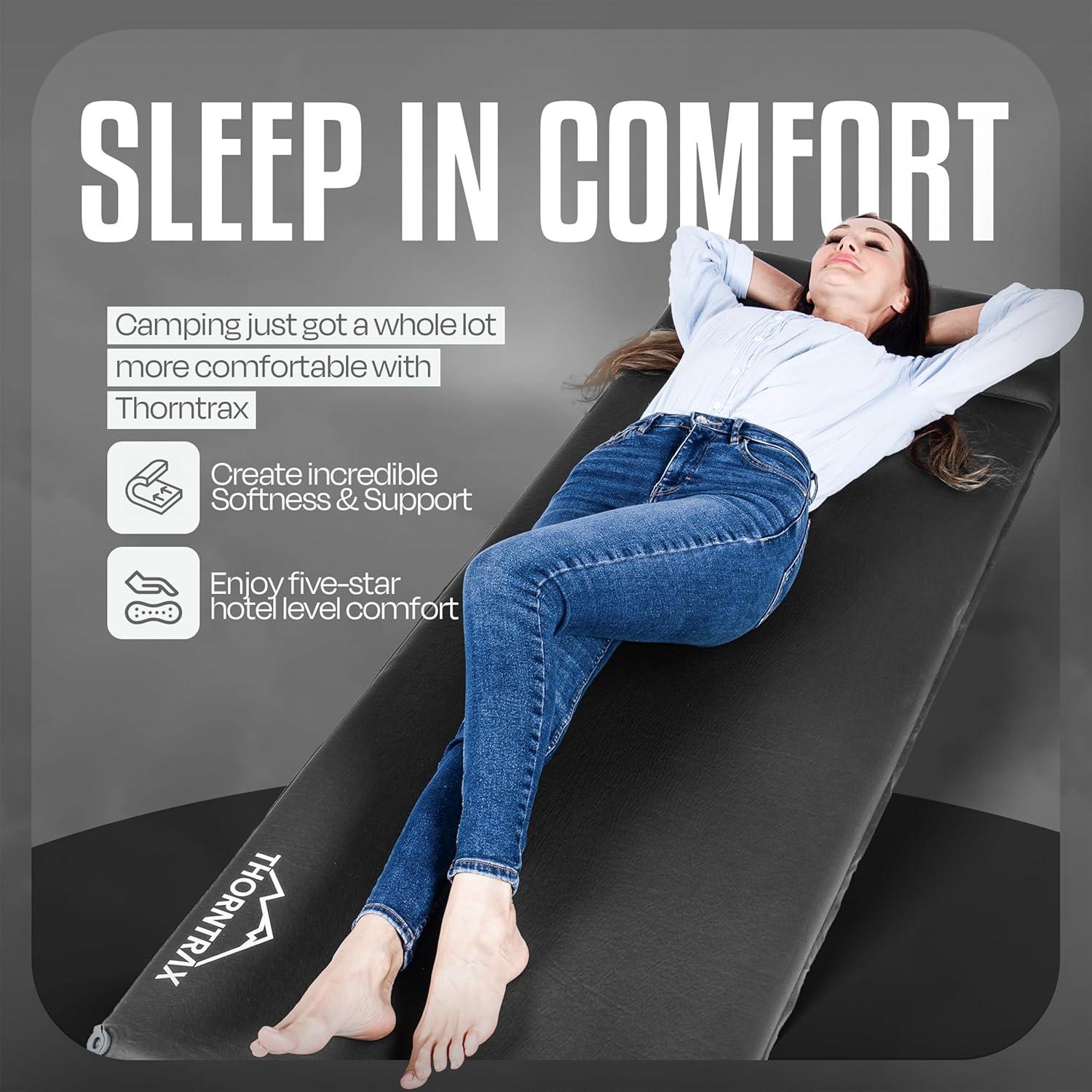 Almohadilla de Camping Autoinflable Thorntrax 7.9 cm Gris