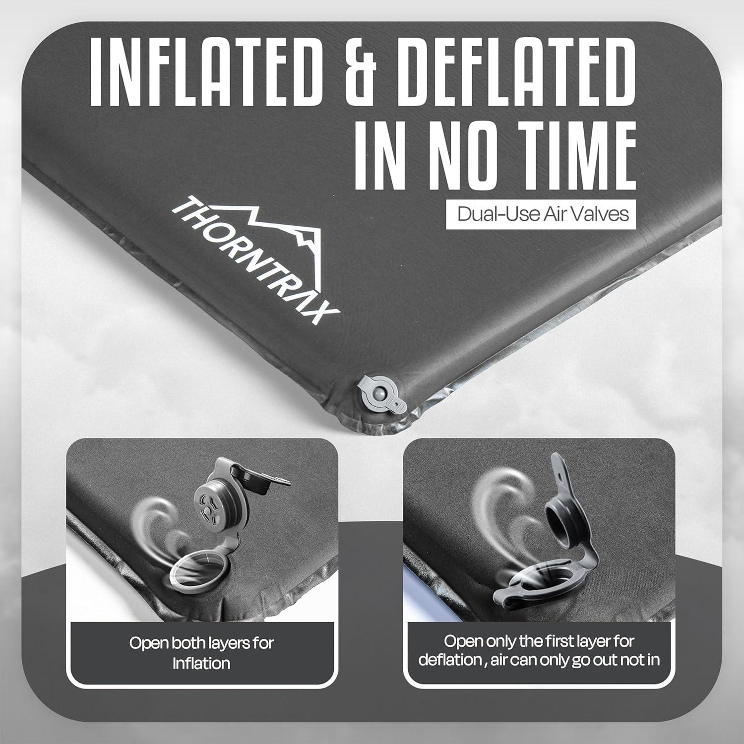 Almohadilla de Camping Autoinflable Thorntrax 7.9 cm Gris