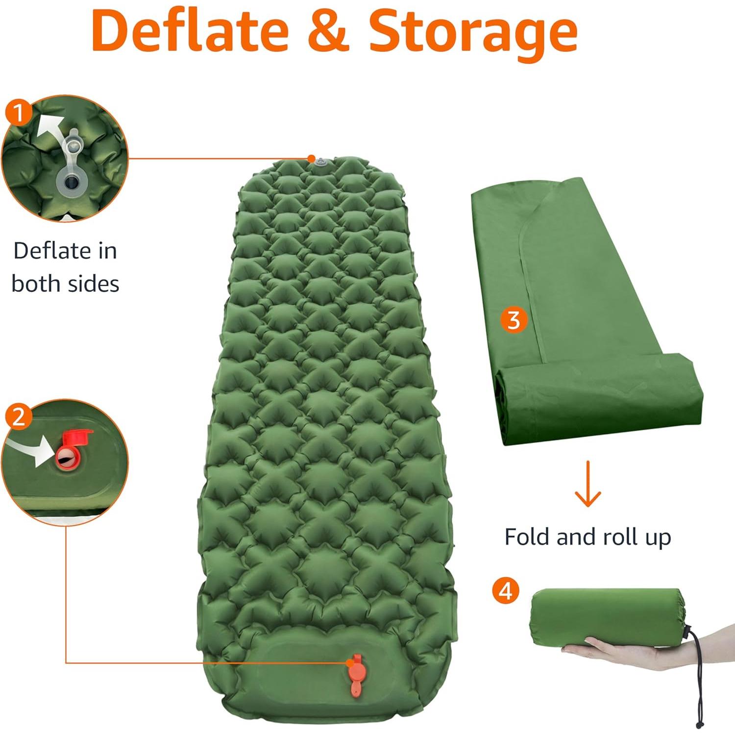 Almohadilla de Camping Amazon Basics Ultraligera Verde Oliva