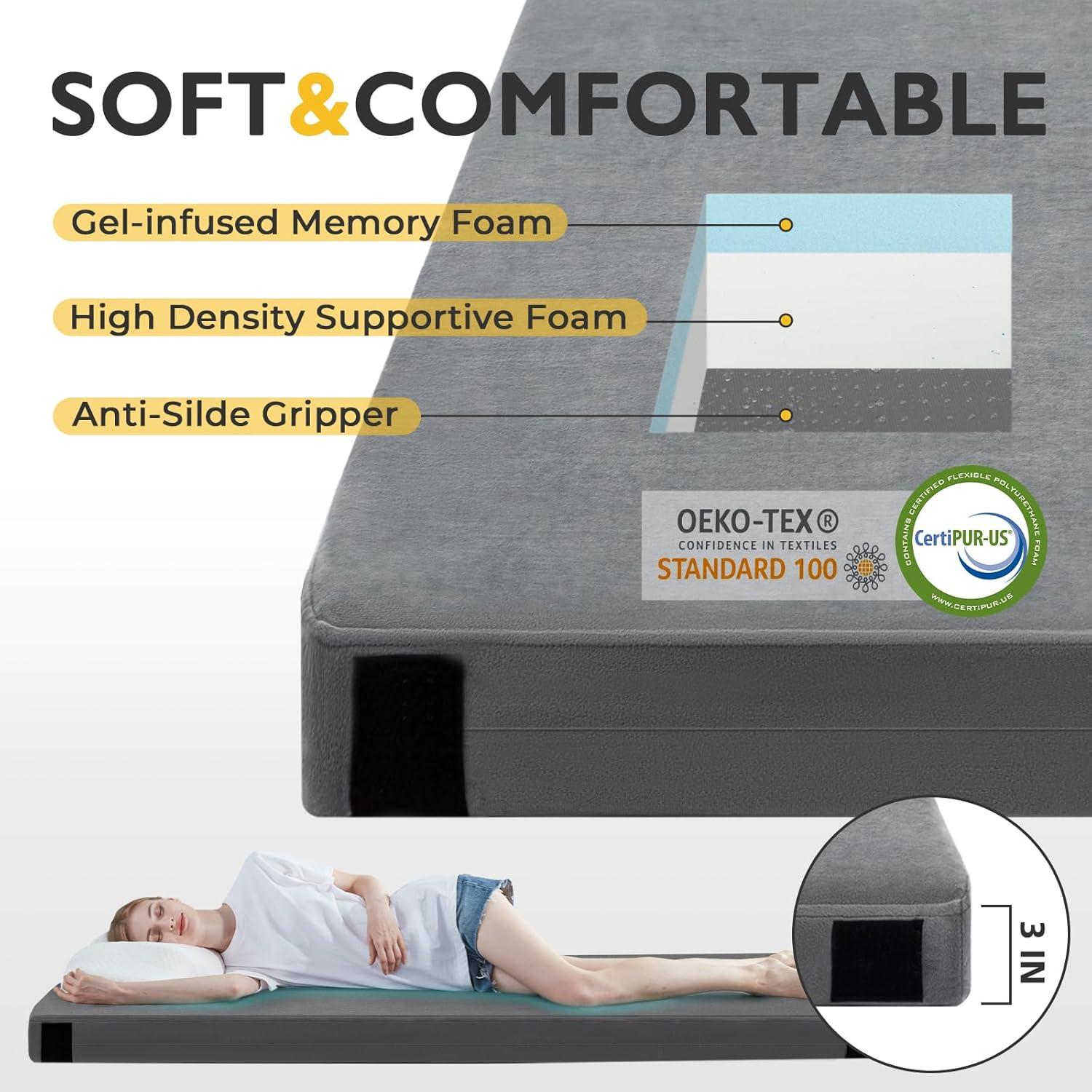 Colchoneta de Camping Kingfun 190.5x63.5x7.6 cm Plegable