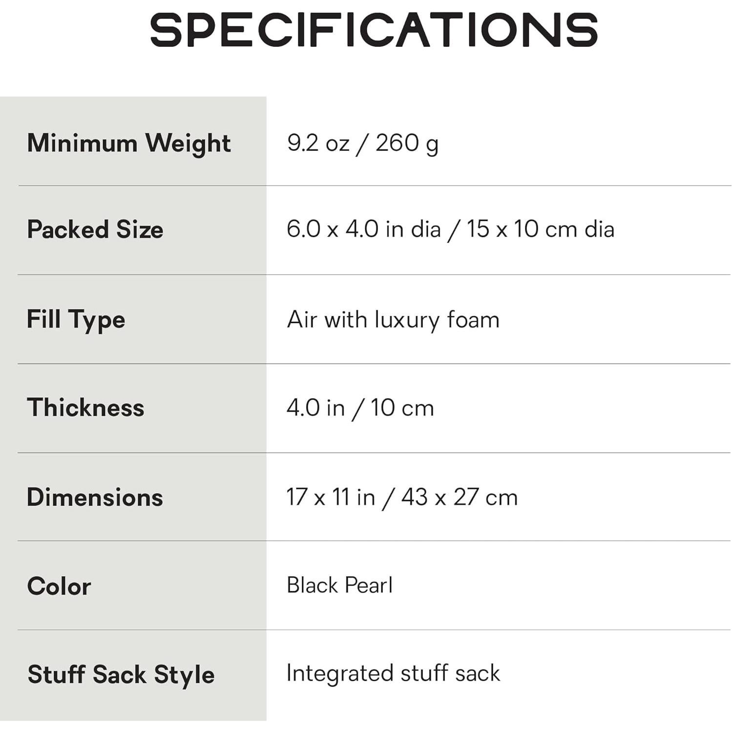 Almohada de Senderismo NEMO Fillo - Perla Negra/Brote de Abeto