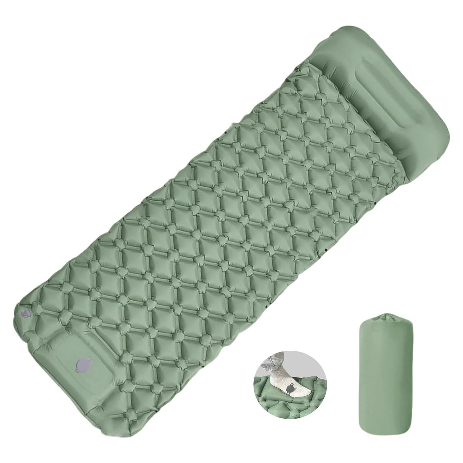 Colchón Inflable MEI&CO Individual Verde con Almohada y Bomba