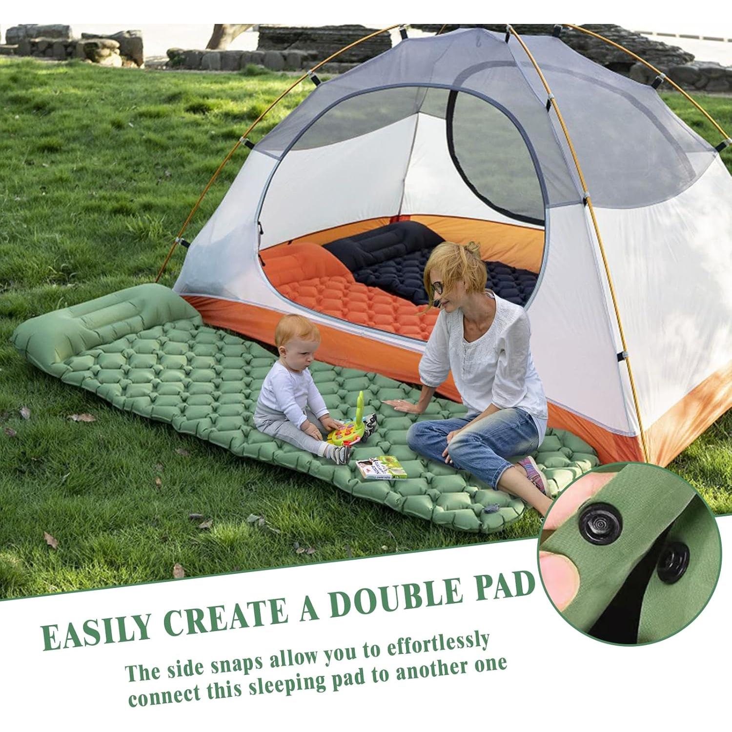 Colchón Inflable MEI&CO Individual Verde con Almohada y Bomba