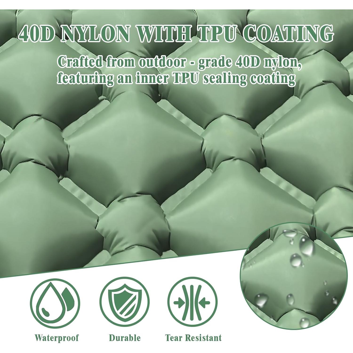 Colchón Inflable MEI&CO Individual Verde con Almohada y Bomba