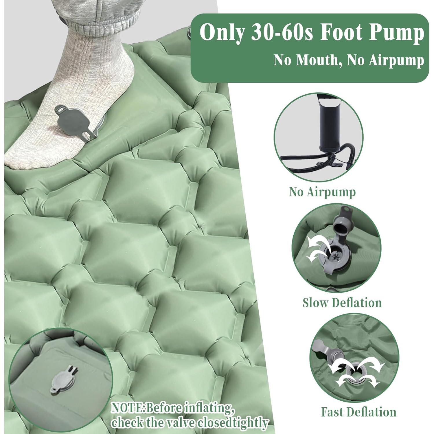 Colchón Inflable MEI&CO Individual Verde con Almohada y Bomba