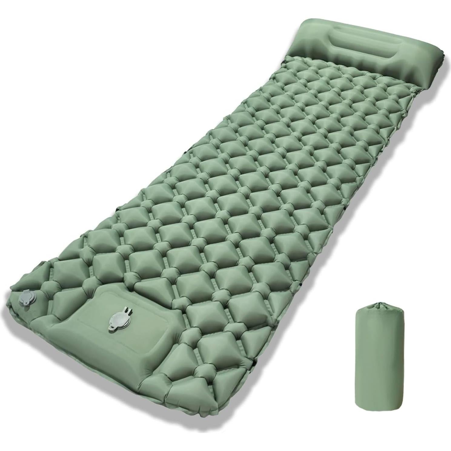 Colchón Inflable MEI&CO Individual Verde con Almohada y Bomba