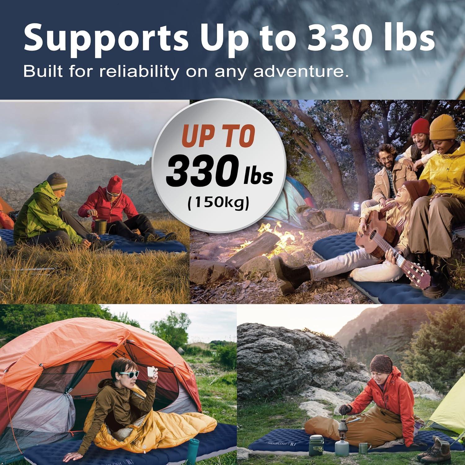 Colchón de Camping TREKOLOGY UL R7 - 180x60 cm, 10 cm Grosor, 7.2 R-Value