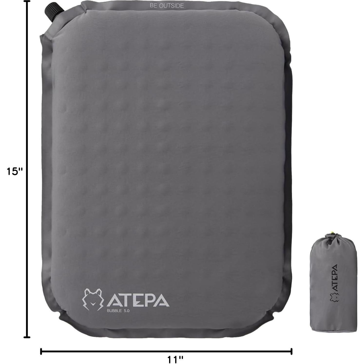 Cojín Inflable Autoinflable ATEPA 38x28 cm para Camping