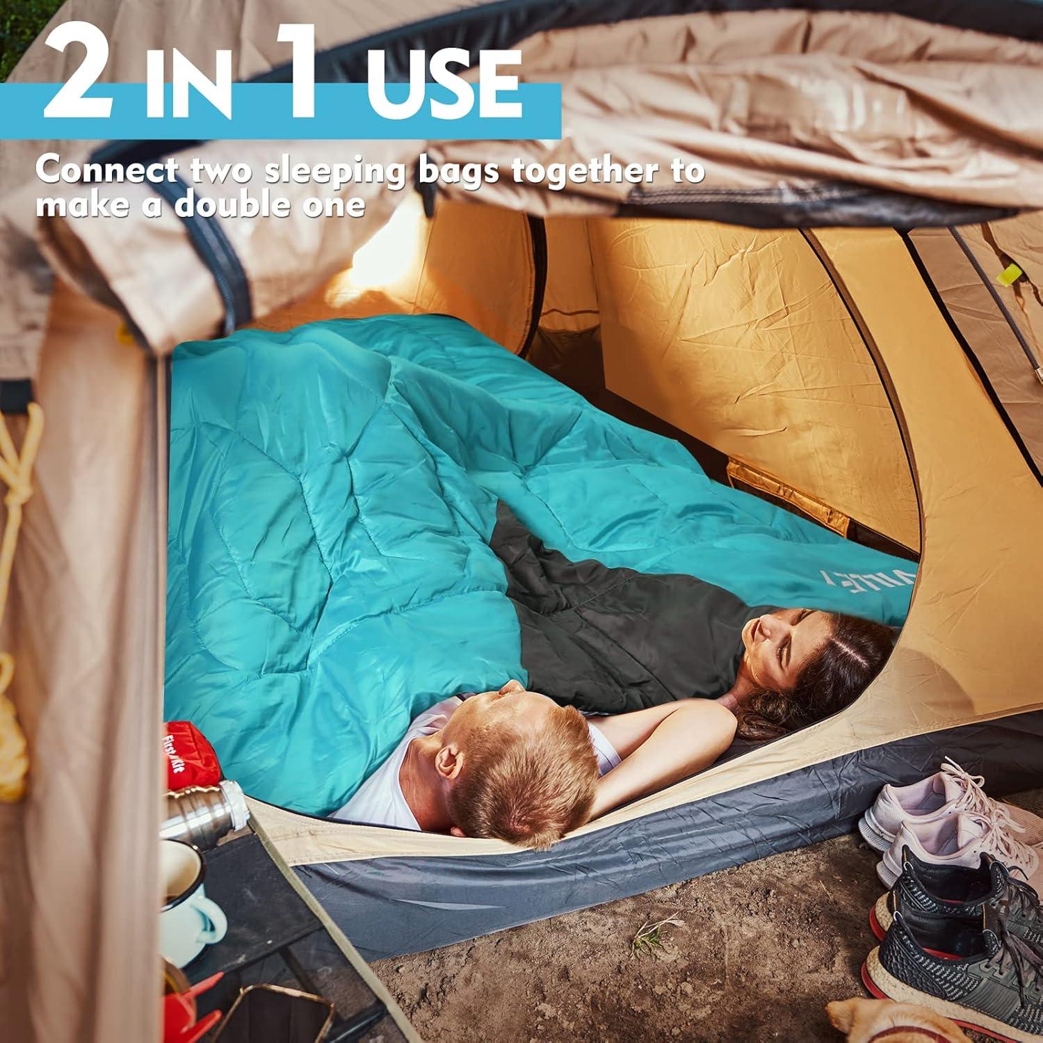 Saco de Dormir VILLEY Ligero 3 Temporadas 1.2 kg Azul