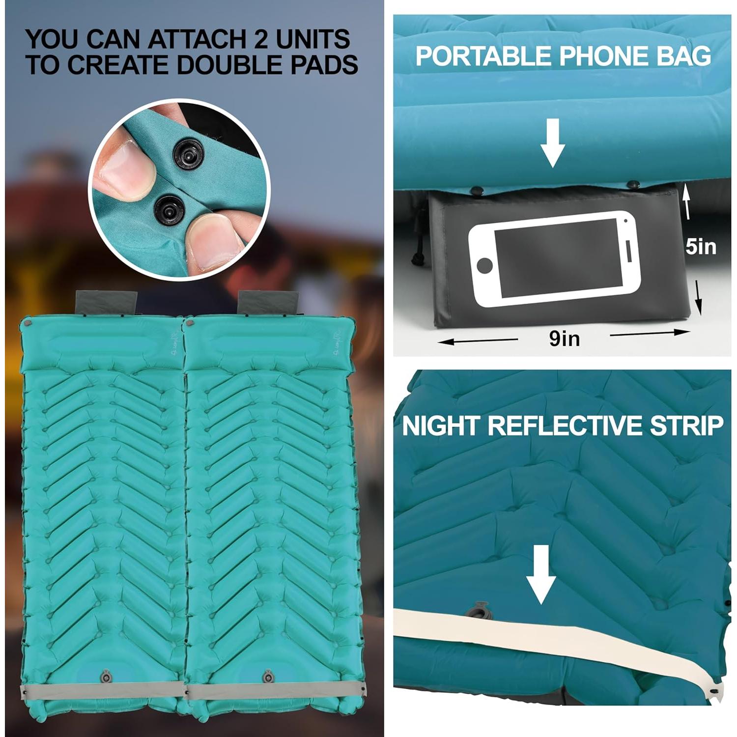 Colchoneta de dormir autoinflable Camporing Padre 4" Pavo Real