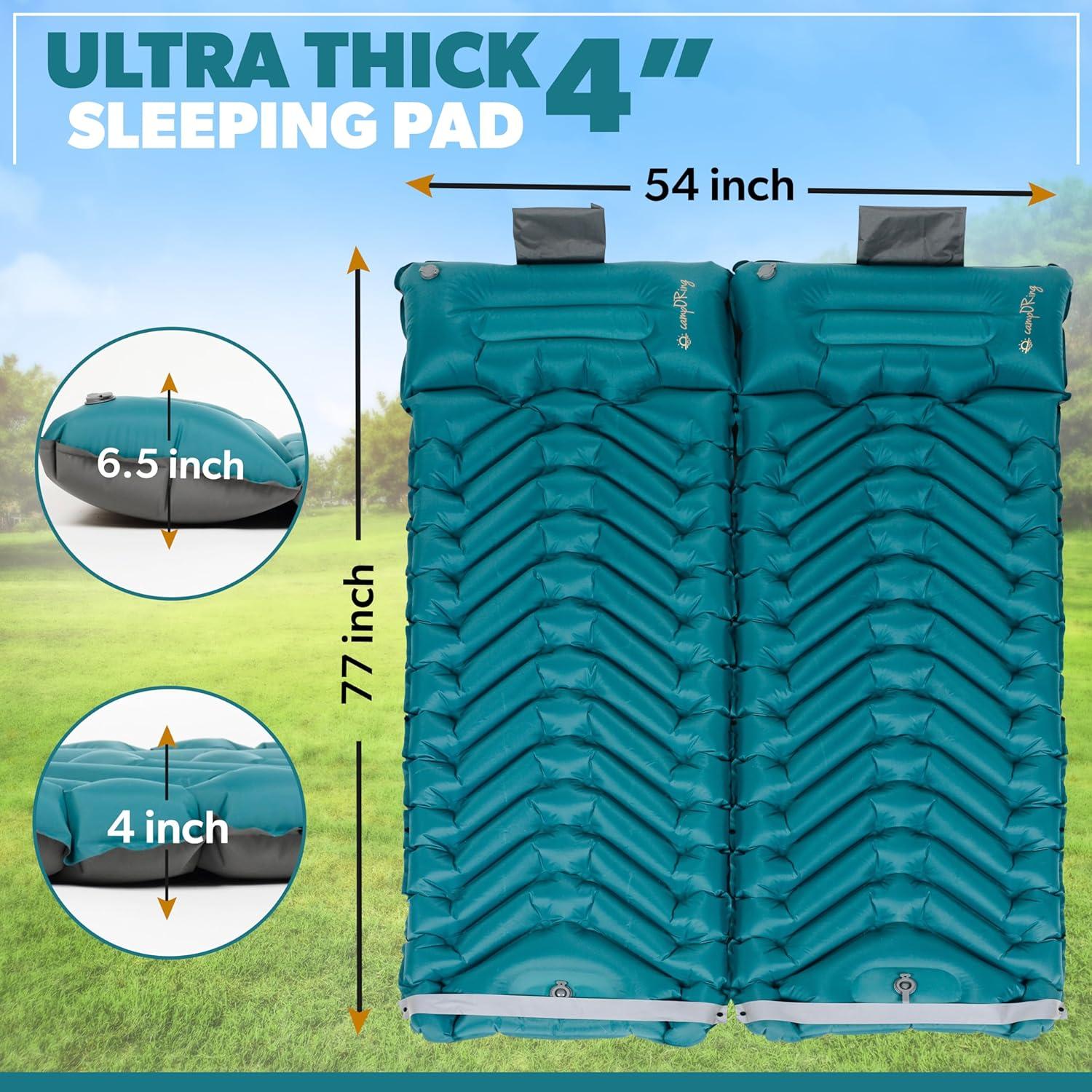 Colchoneta de dormir autoinflable Camporing Padre 4" Pavo Real