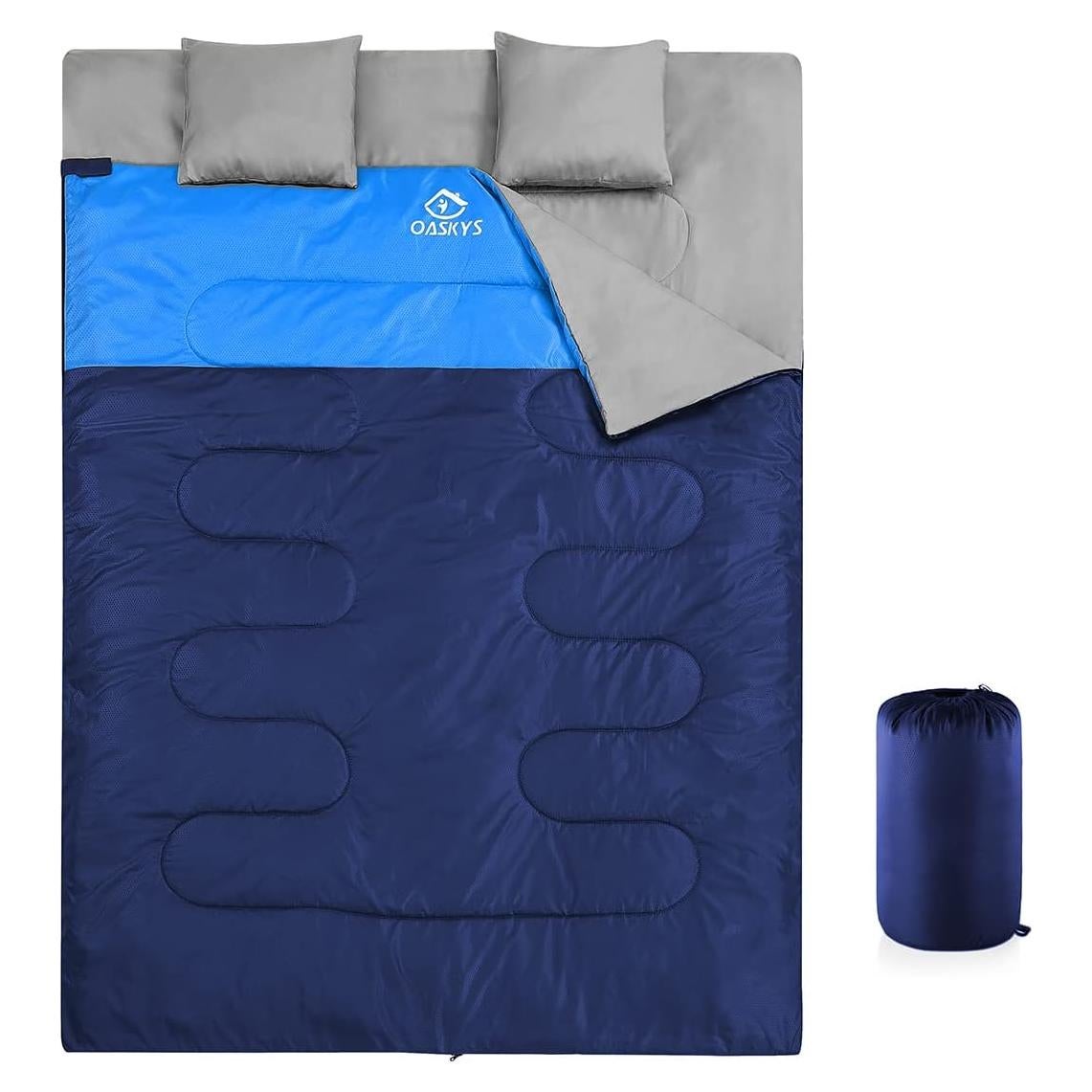 Saco de Dormir Doble Oaskys XL Impermeable para 2 Personas