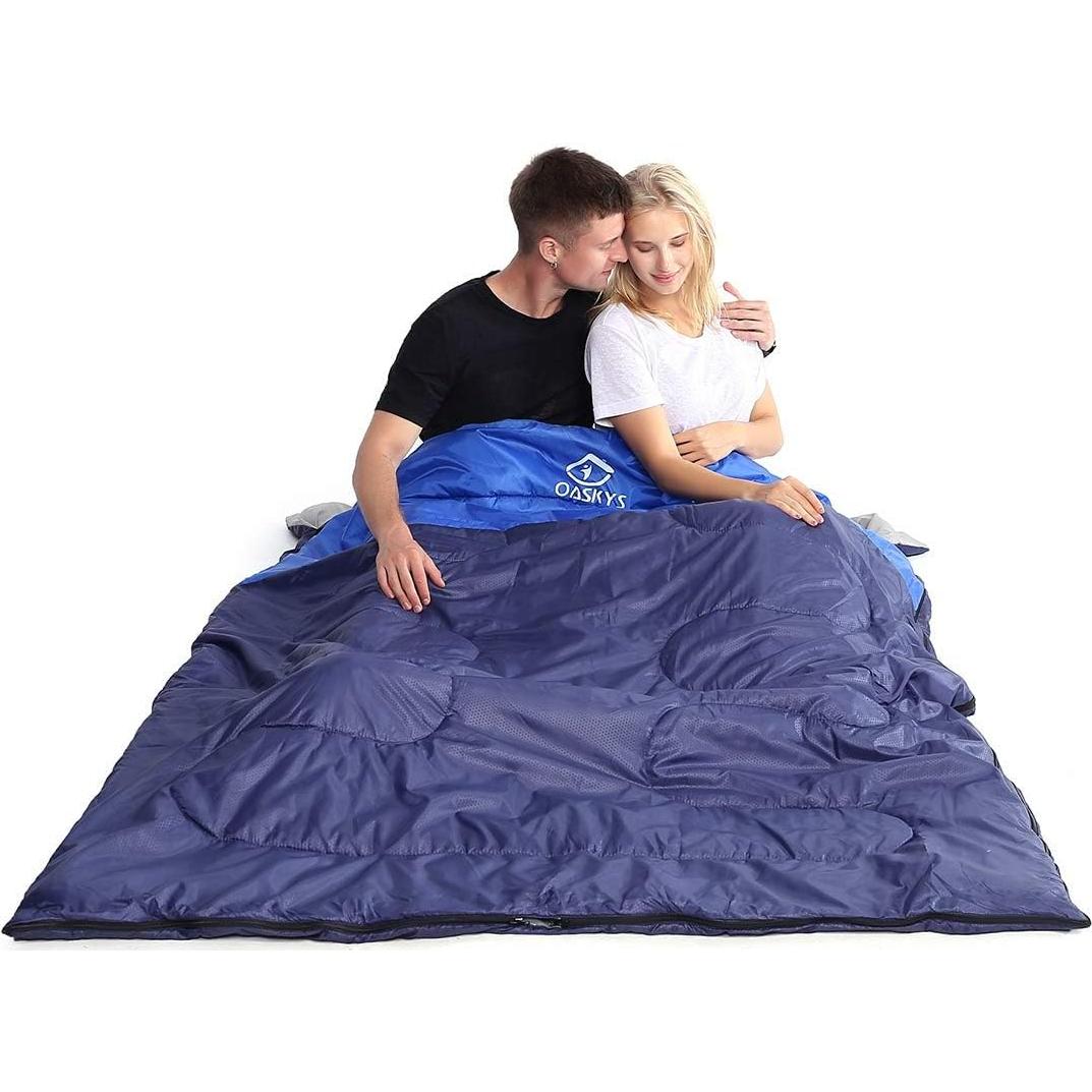 Saco de Dormir Doble Oaskys XL Impermeable para 2 Personas