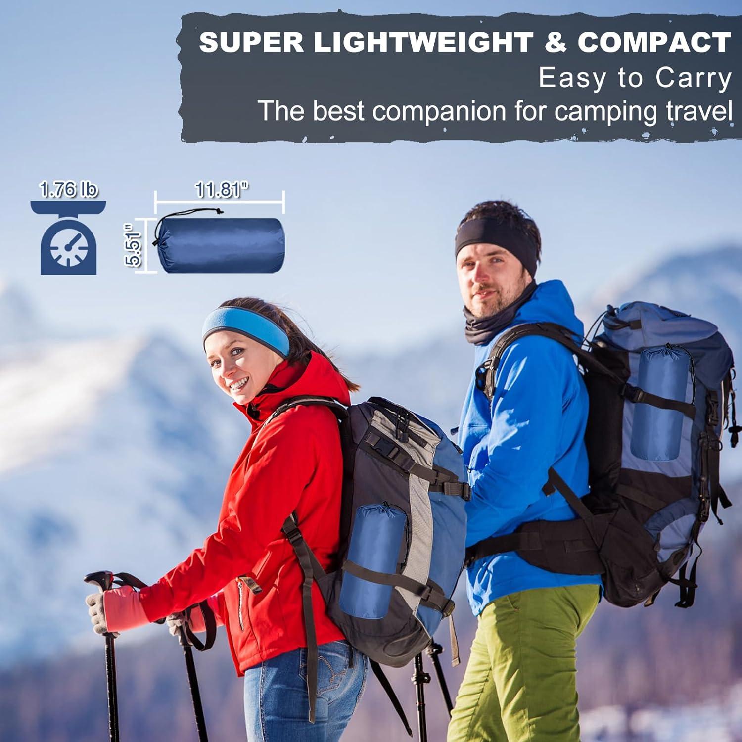 MEETPEAK Sleeping Pad, Extra Thickness Inflatable Camping Sleeping Mat with Pillow Built-in Foot Press, Compact Ultralight Camping Air Mattress for Backpacking, Hiking, Tent