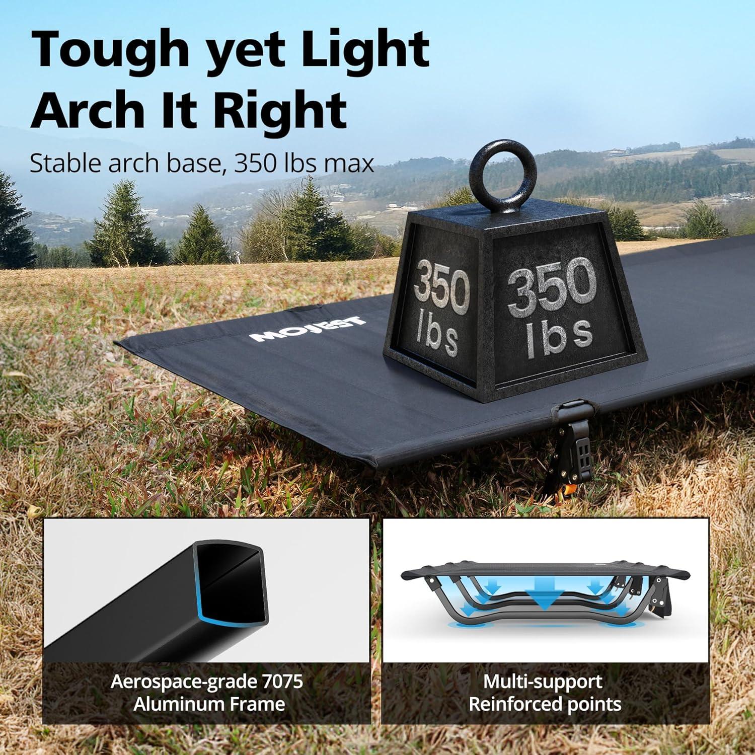 Cama de Camping Plegable Ultraligera MJFCCOUL Negra 158.8 kg