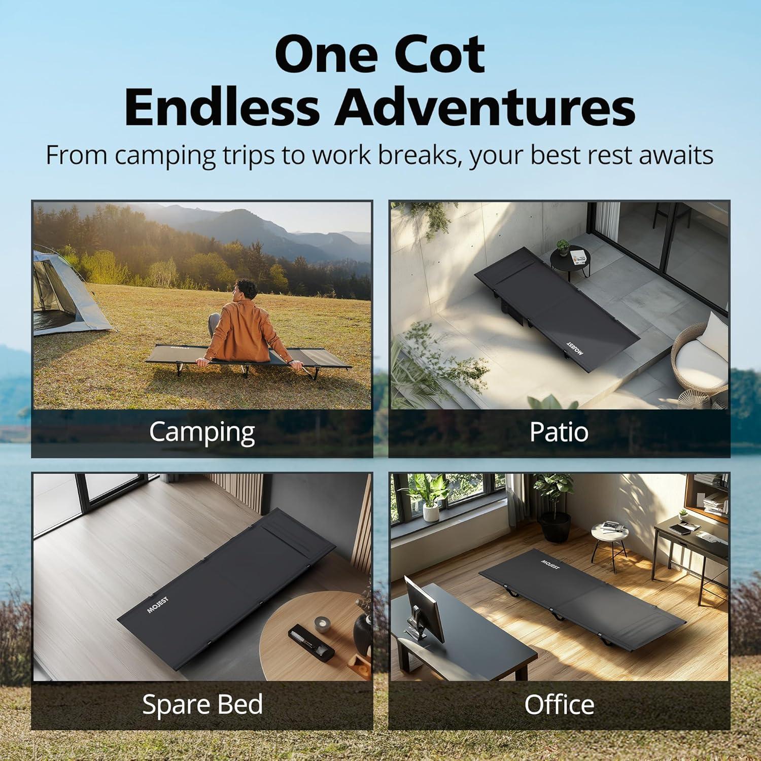 Cama de Camping Plegable Ultraligera MJFCCOUL Negra 158.8 kg