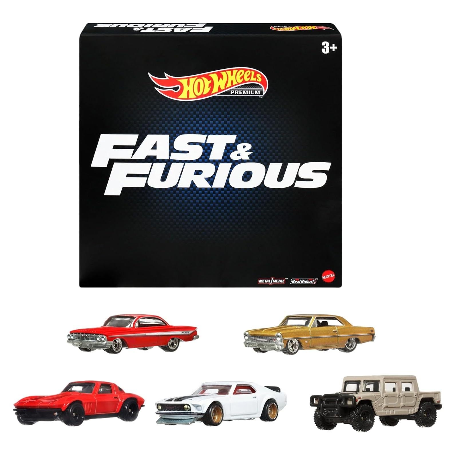 Hot Wheels Paquete 5 Autos Die-Cast Rápido y Furioso HKF07