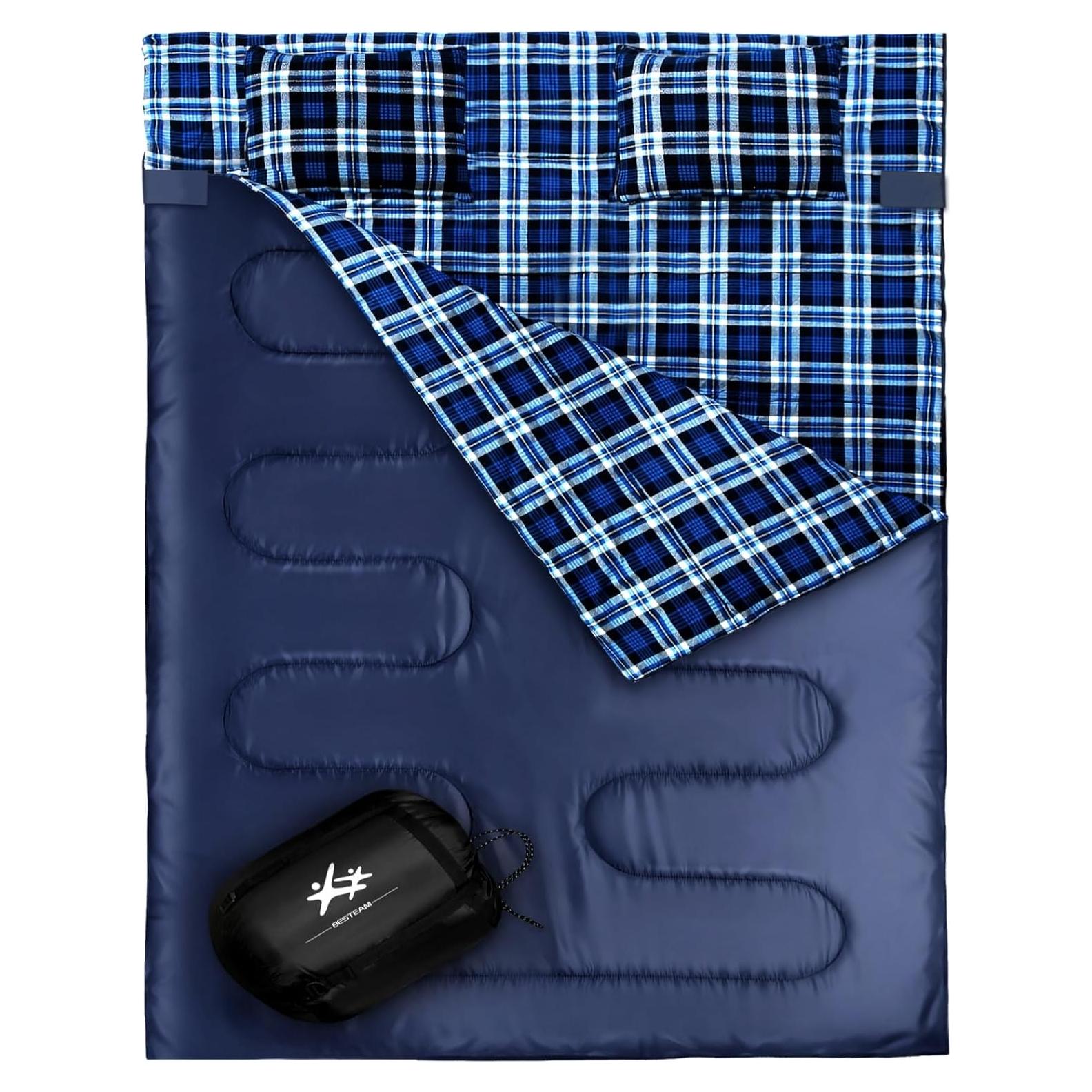 Saco de Dormir Doble BESTEAM para 2 Personas 220x150cm