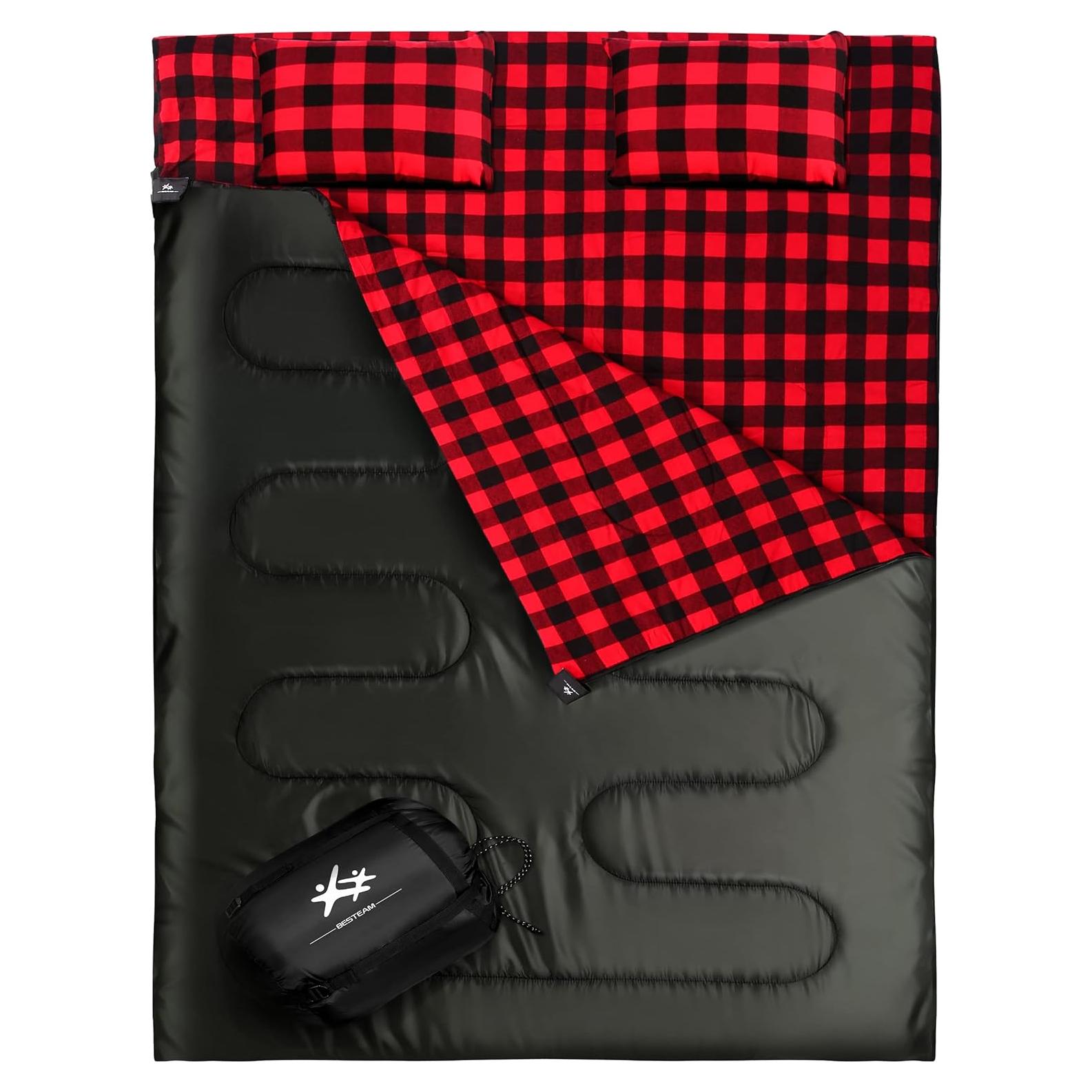 Saco de Dormir Doble BESTEAM Queen 220x150cm Impermeable