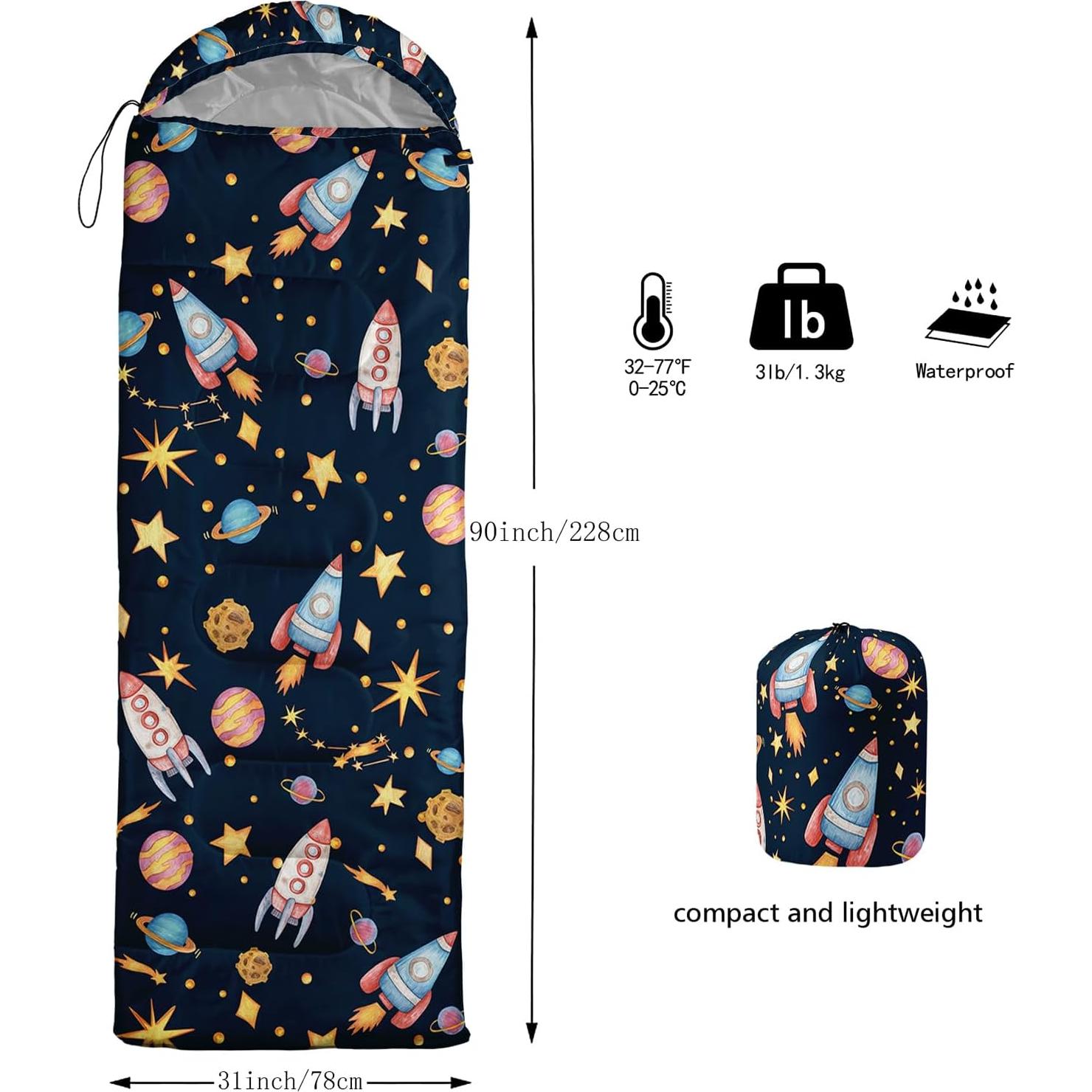 Saco de Dormir QOOMO Estándar 3 Temporadas Impermeable 229x79cm