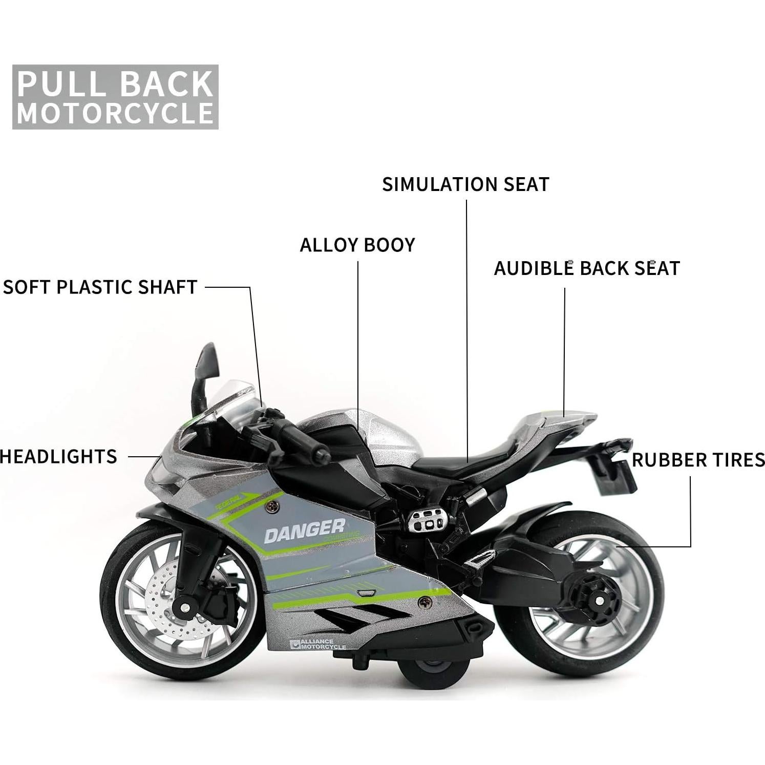 Motocicleta de Juguete CYYSFIVQZ 1:12 con Sonidos y Luces