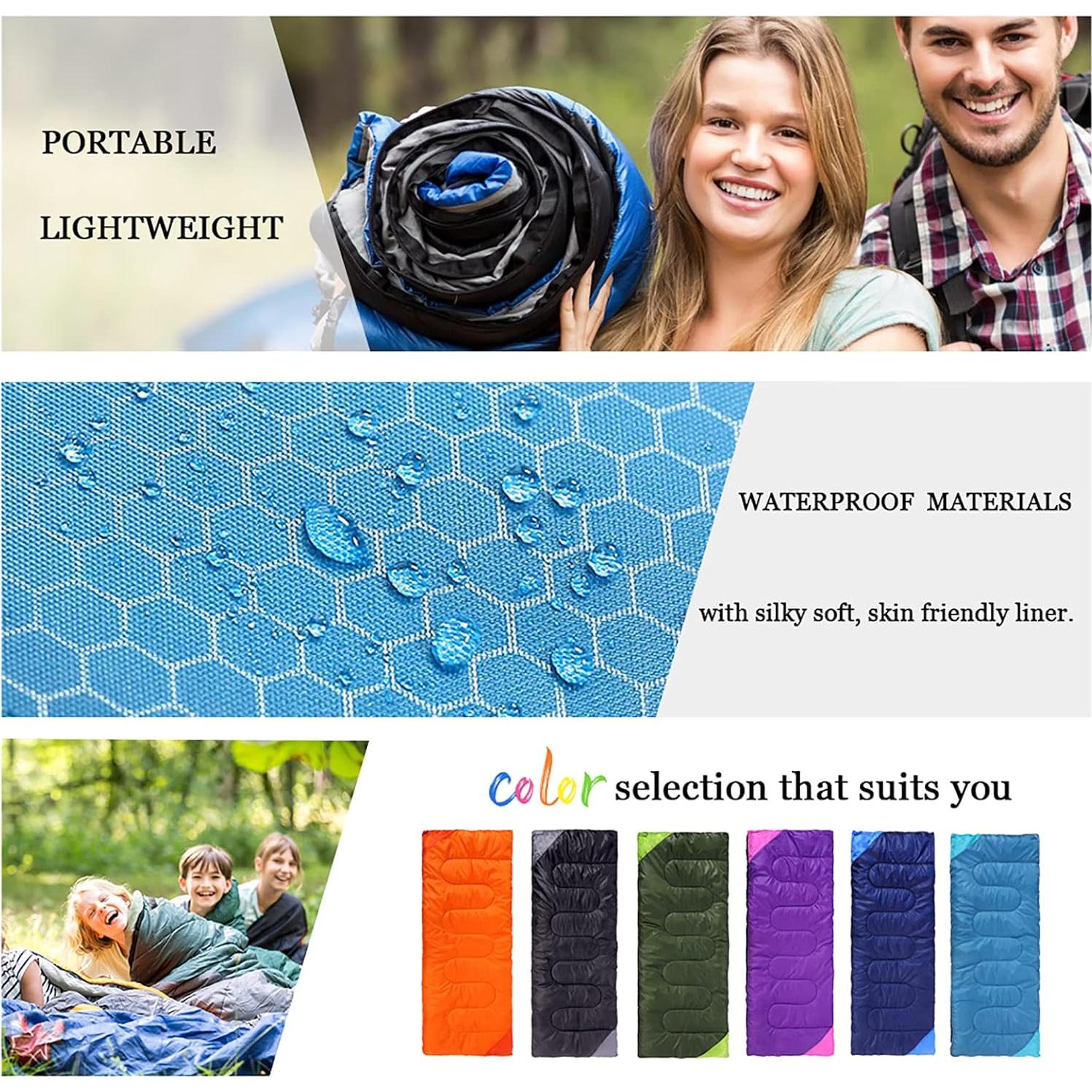 Saco de dormir Uniqwamer 3 temporadas impermeable 1 persona