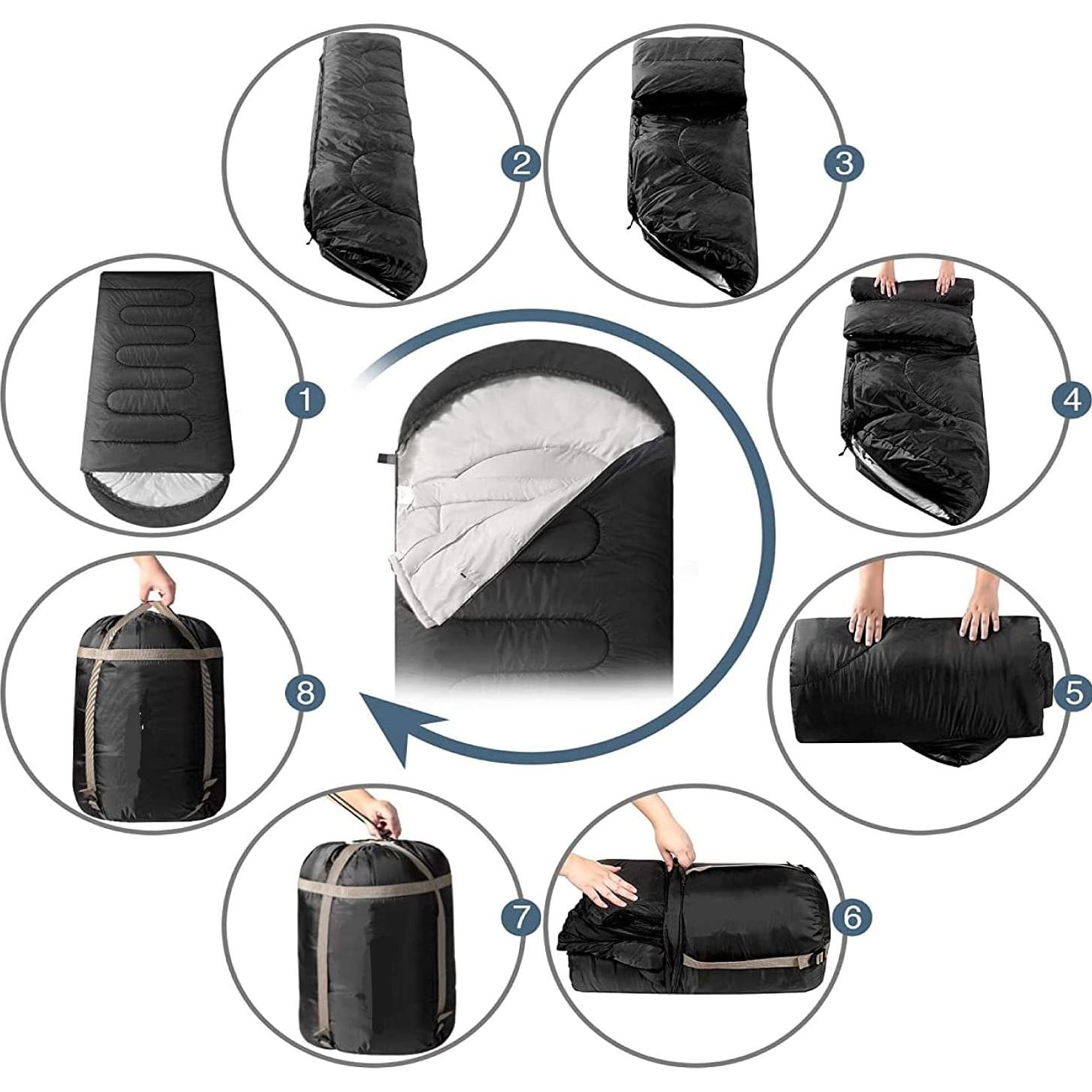 Saco de Dormir Impermeable Trail Maker 180x76 cm Negro