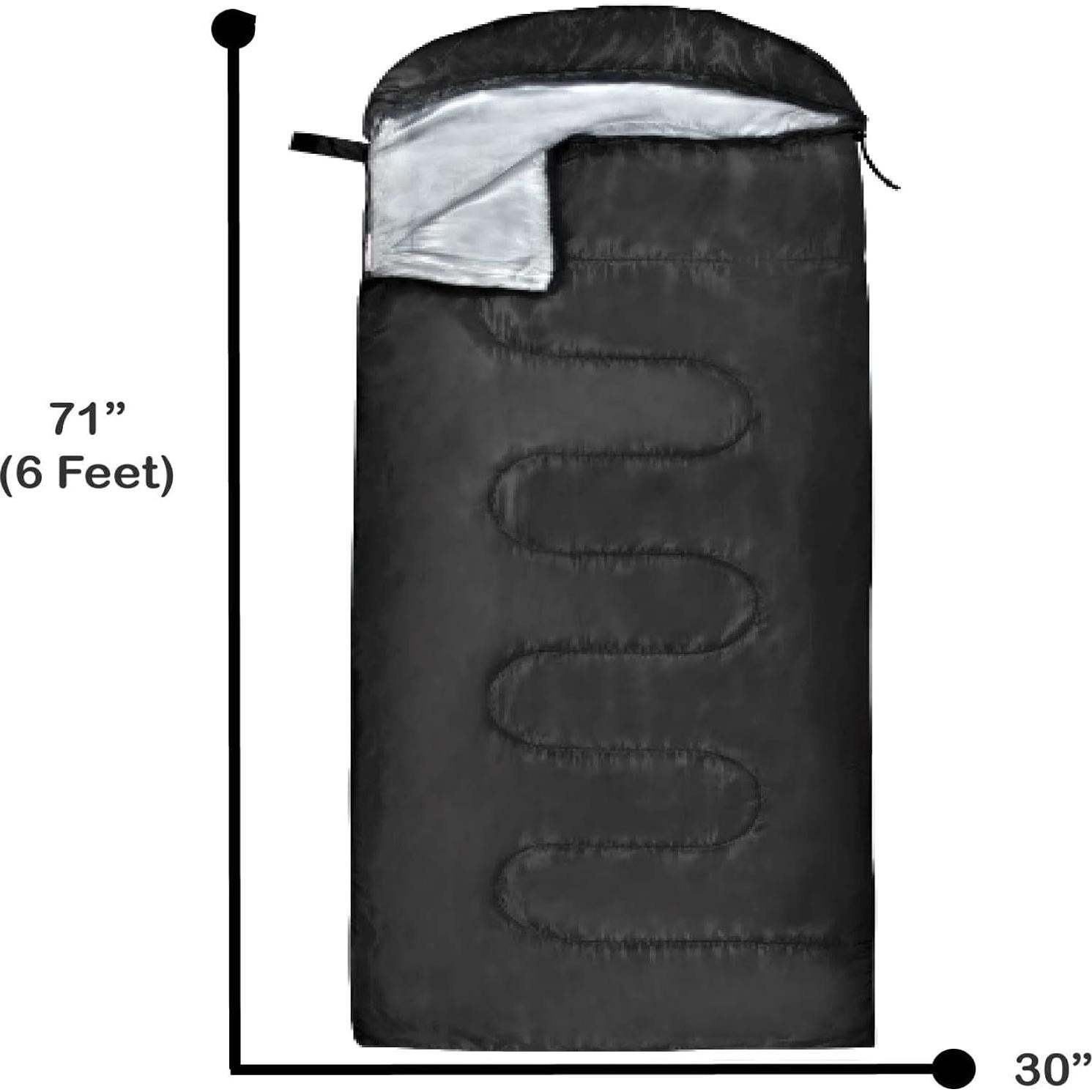 Saco de Dormir Impermeable Trail Maker 180x76 cm Negro