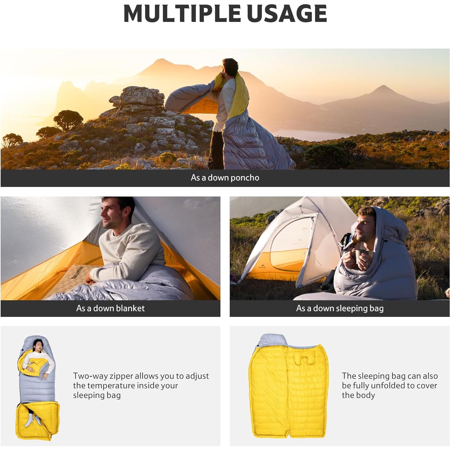 Saco de Dormir Ultraligero Naturehike CW700 0°C Plumón RDS