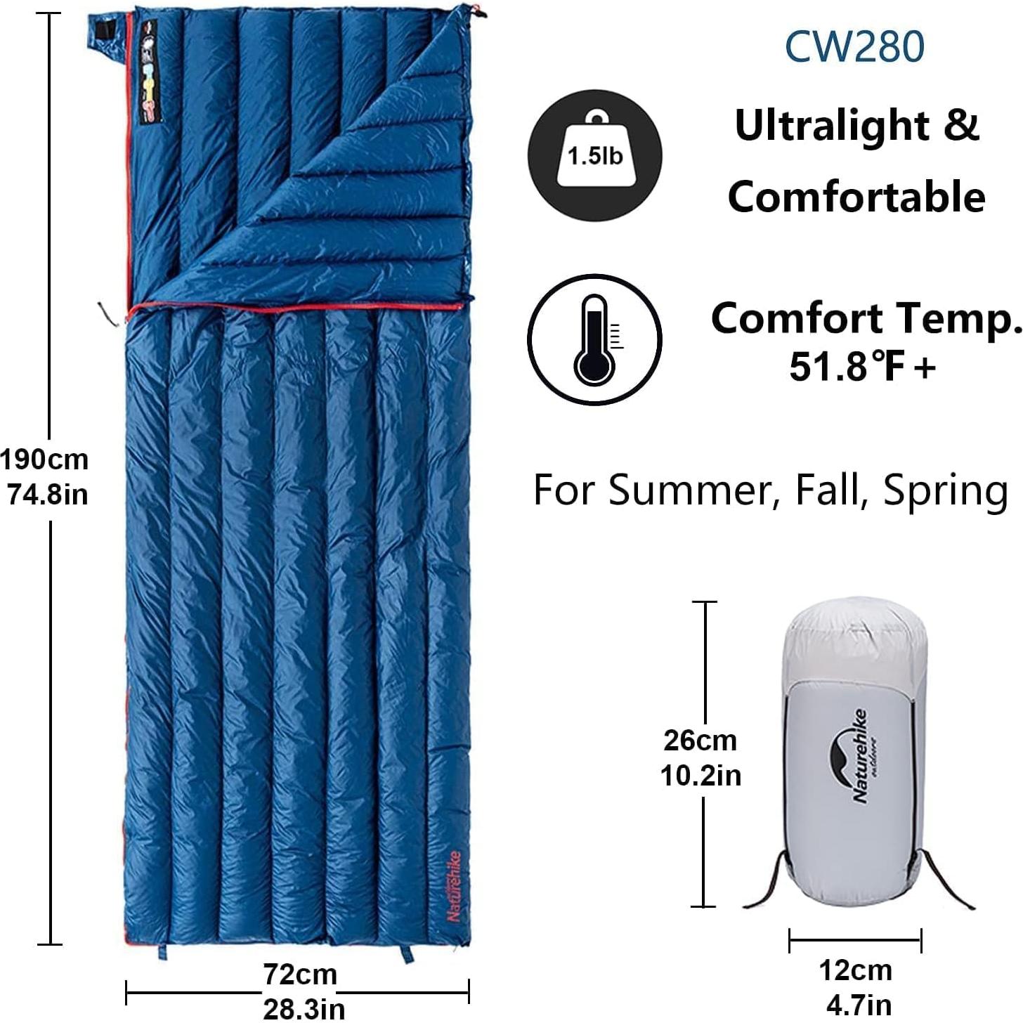 Saco de dormir Naturehike Chanyi plumas 650 Fill Power 570g