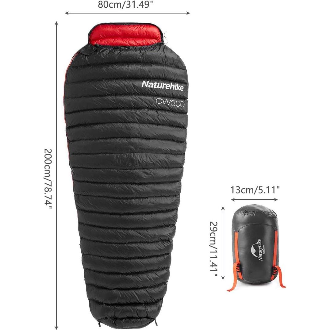 Saco de Dormir Momia Naturehike CW300 0°C Nylon Compacto