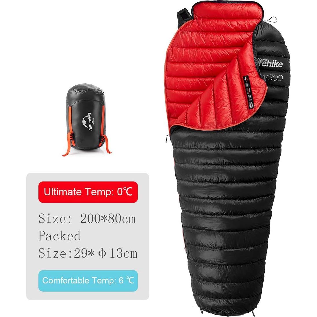 Saco de Dormir Momia Naturehike CW300 0°C Nylon Compacto
