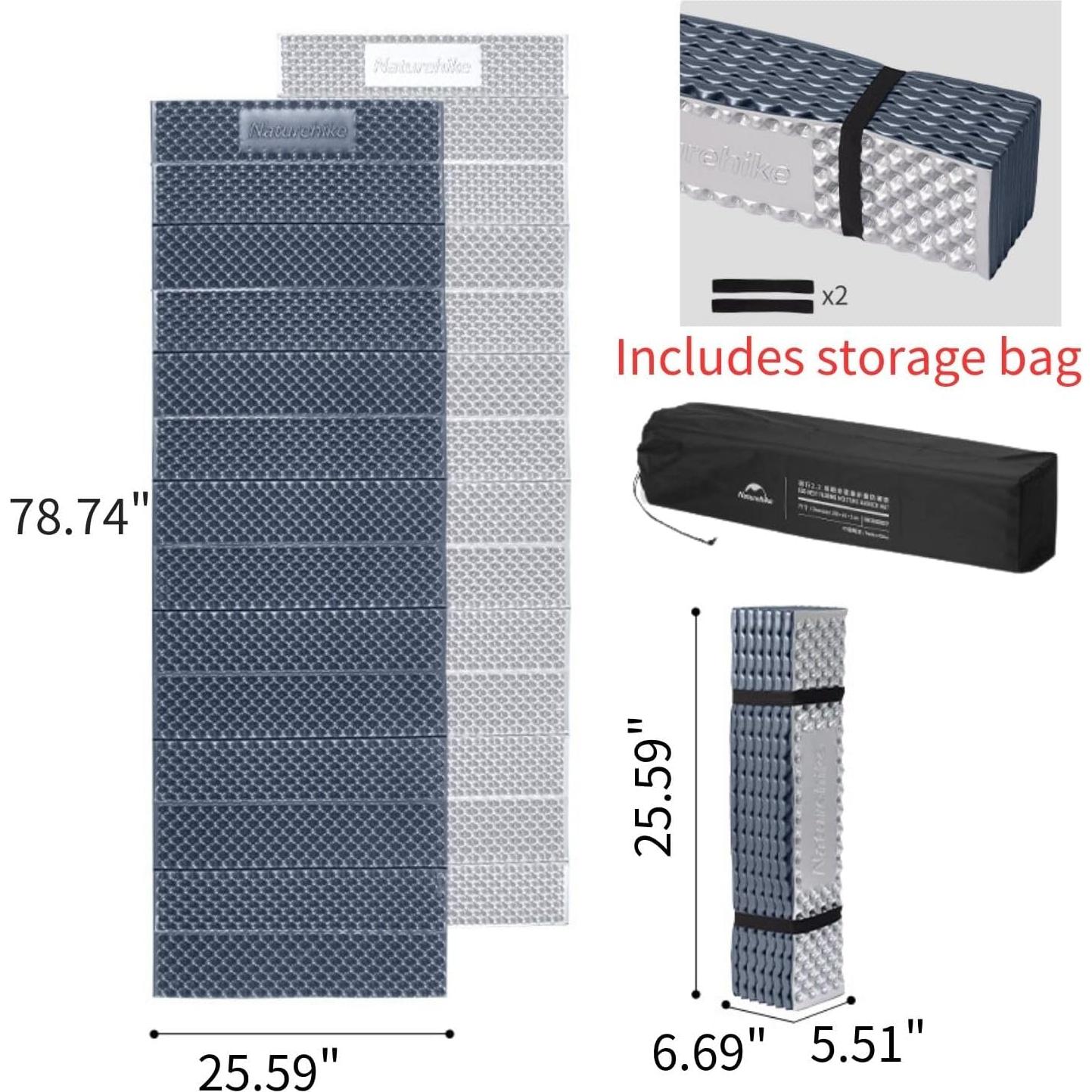 Almohadilla Plegable para Dormir Windhike 200x65 cm Azul