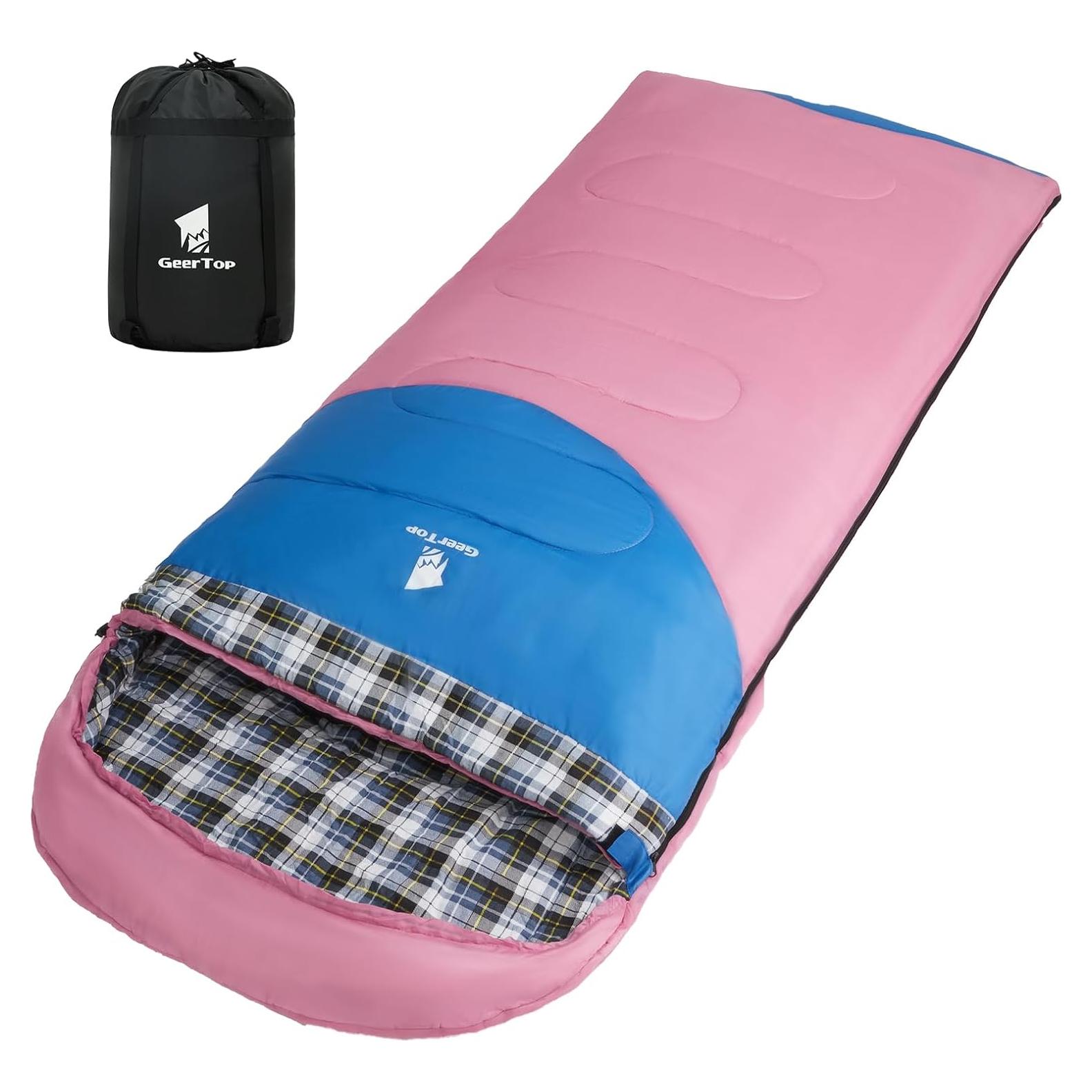 Saco de Dormir GEERTOP Franela XXL para Climas Fríos