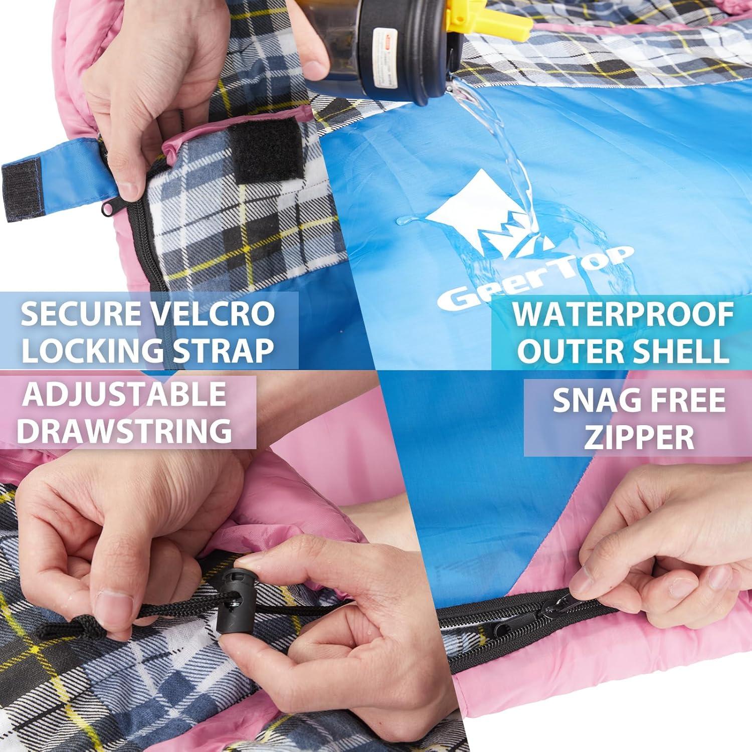 Saco de Dormir GEERTOP Franela XXL para Climas Fríos