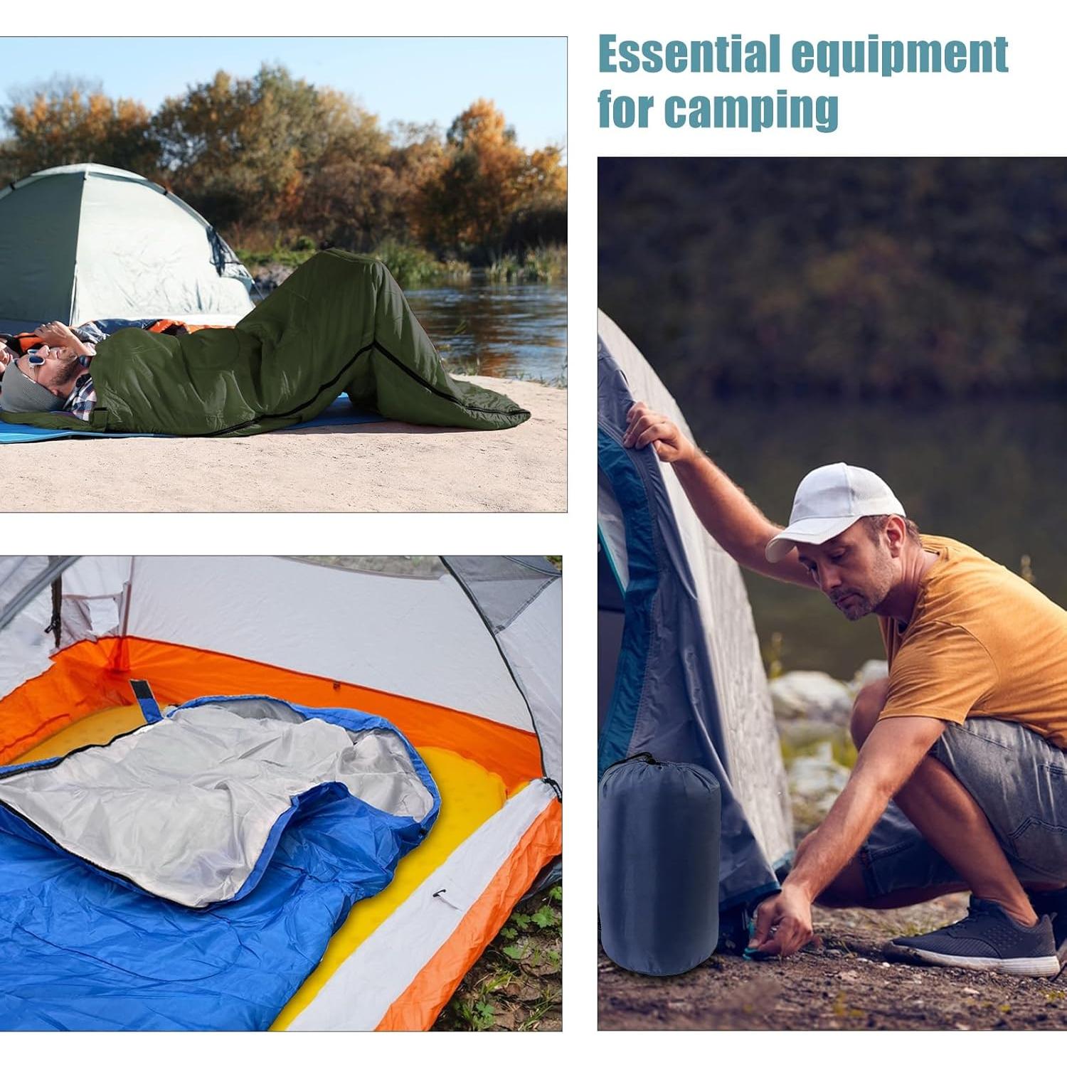 12 Sacos de Dormir Ayearparty para Camping 210x75cm Impermeables