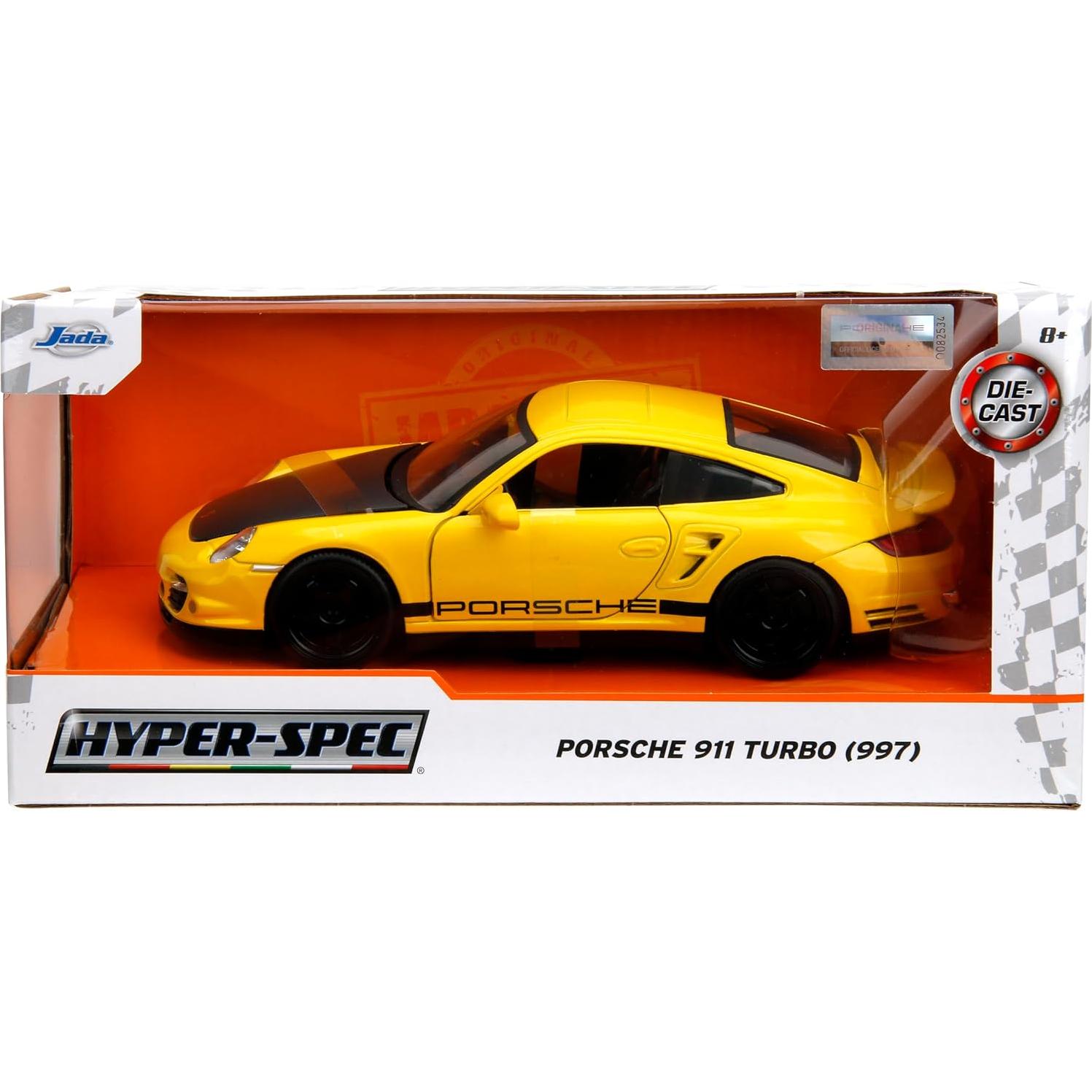 Coche de Fundición Jada Toys Porsche 911 Turbo 1:24 Amarillo