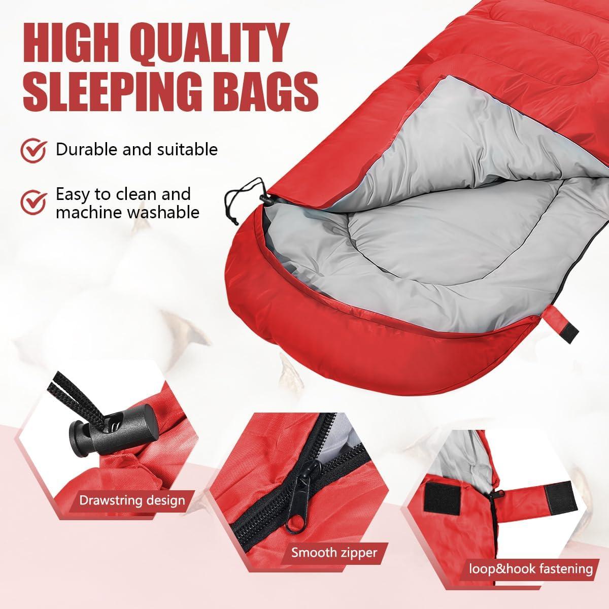 Saco de dormir OBTANIM 4 estaciones 210x76cm rojo ligero