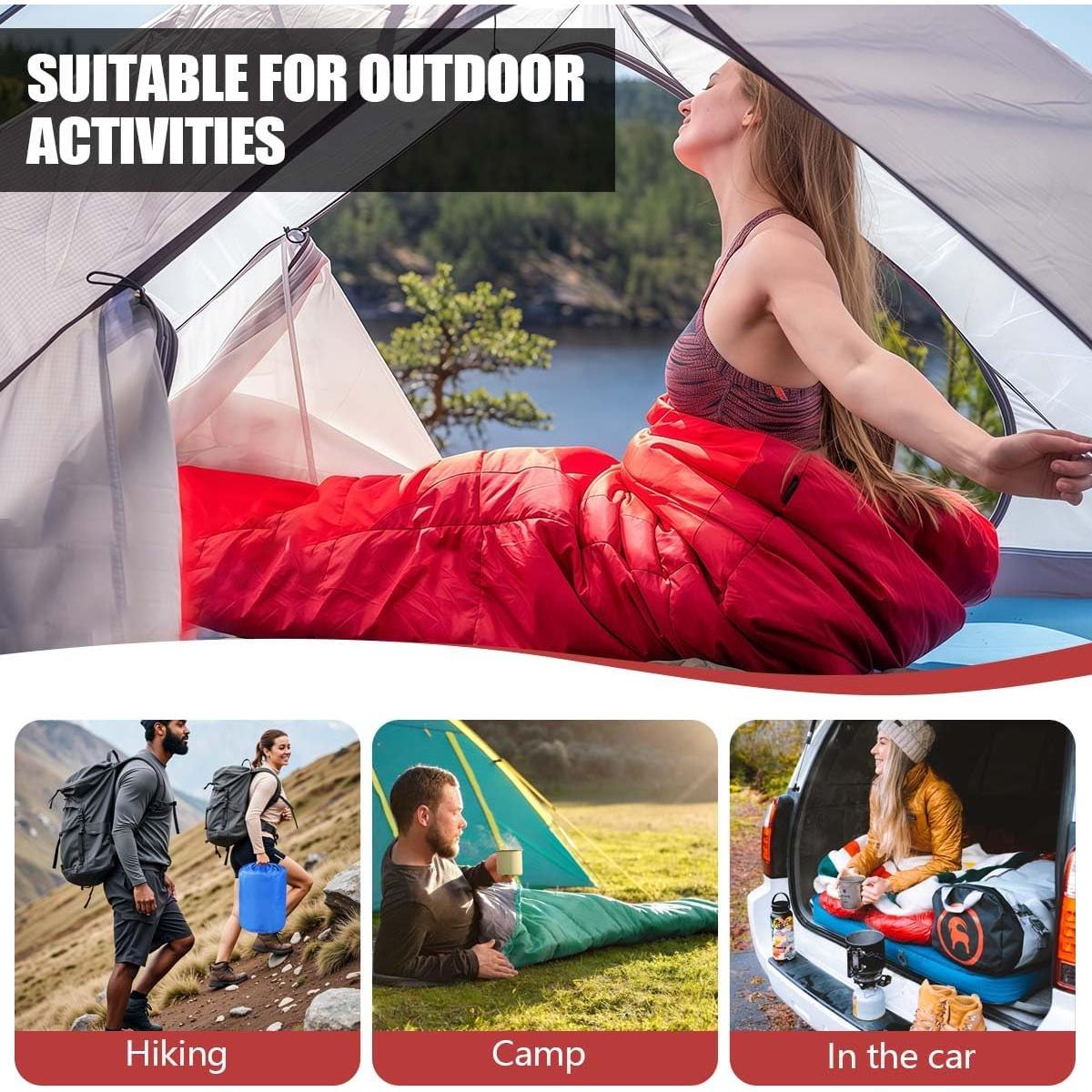 Saco de dormir OBTANIM 4 estaciones 210x76cm rojo ligero