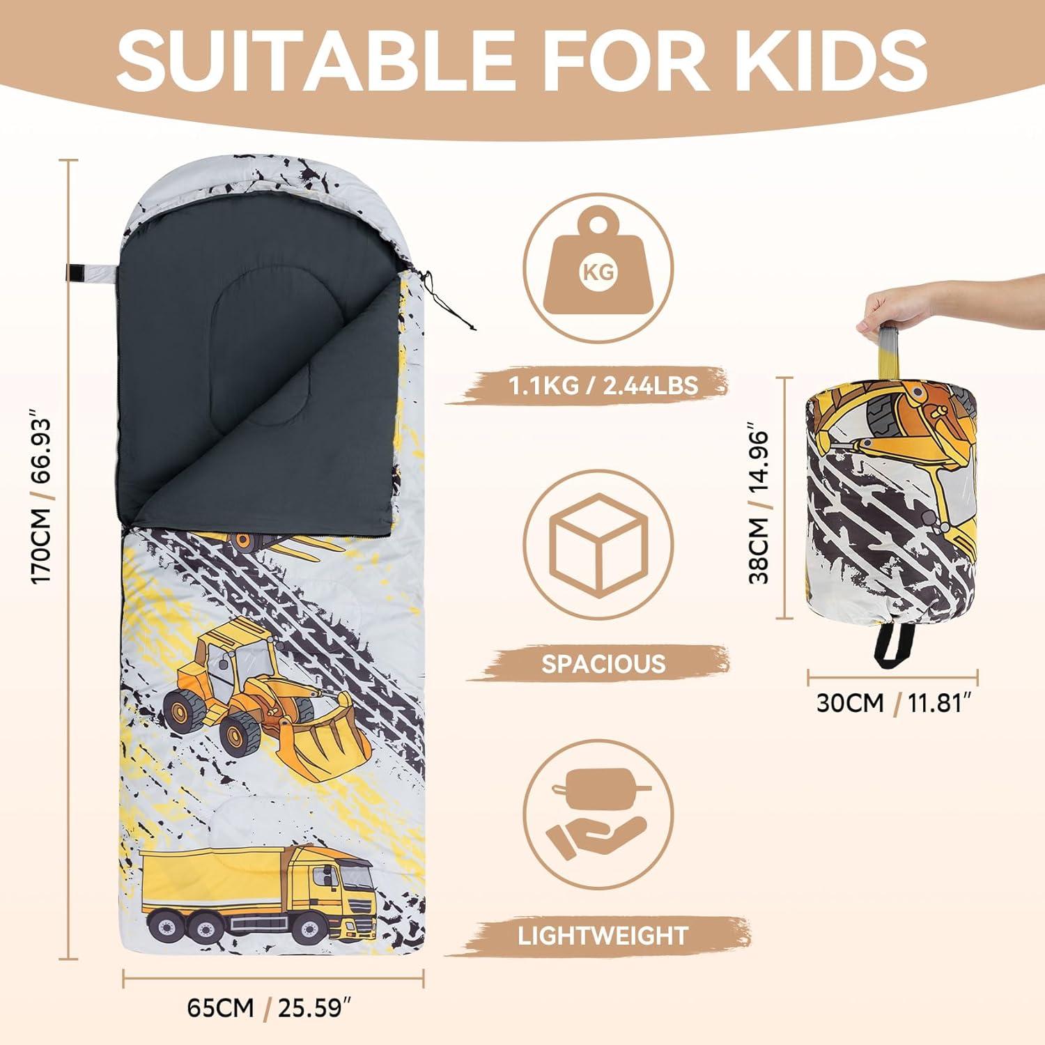 Saco de dormir juvenil Croosseoutdoors amarillo 3 temporadas