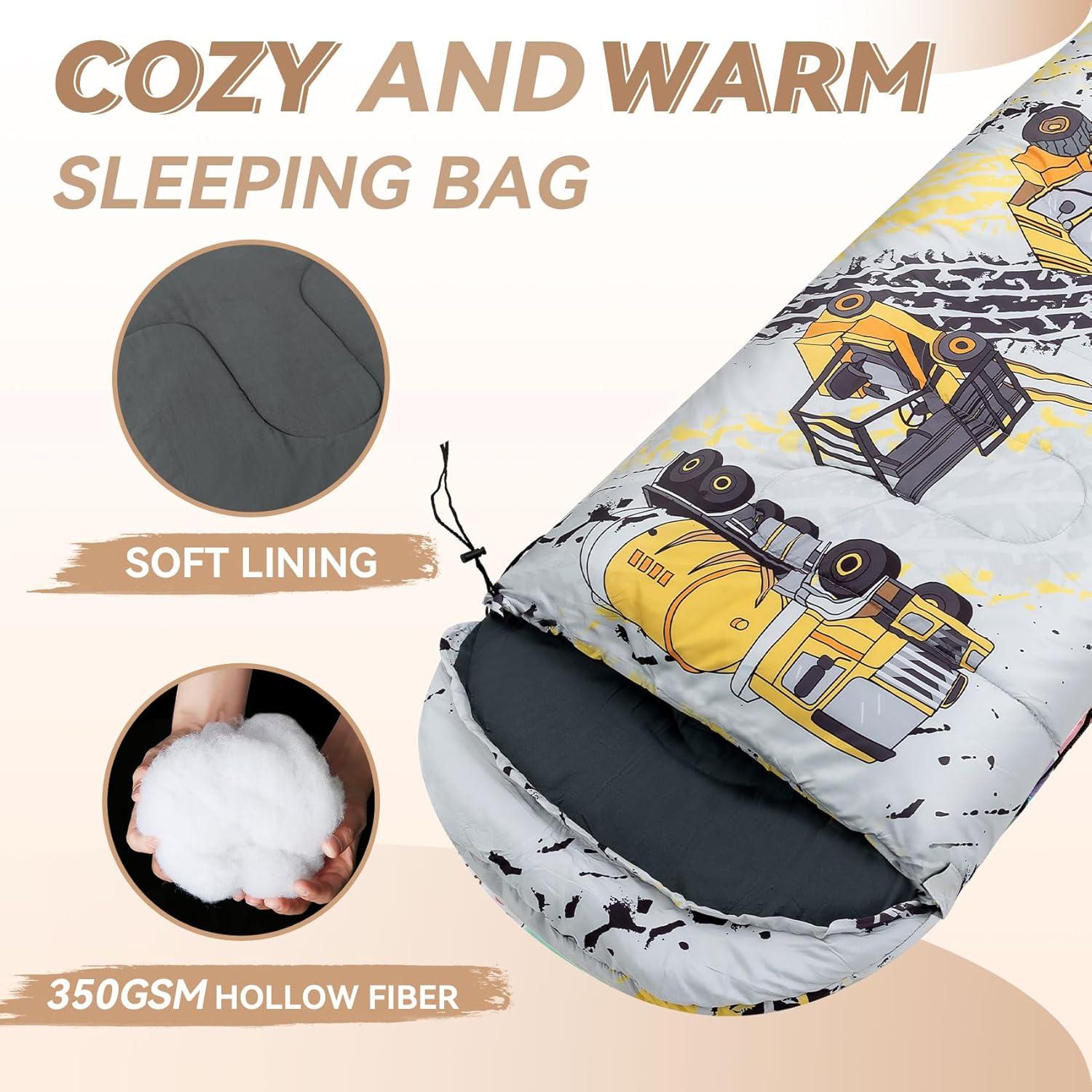 Saco de dormir juvenil Croosseoutdoors amarillo 3 temporadas