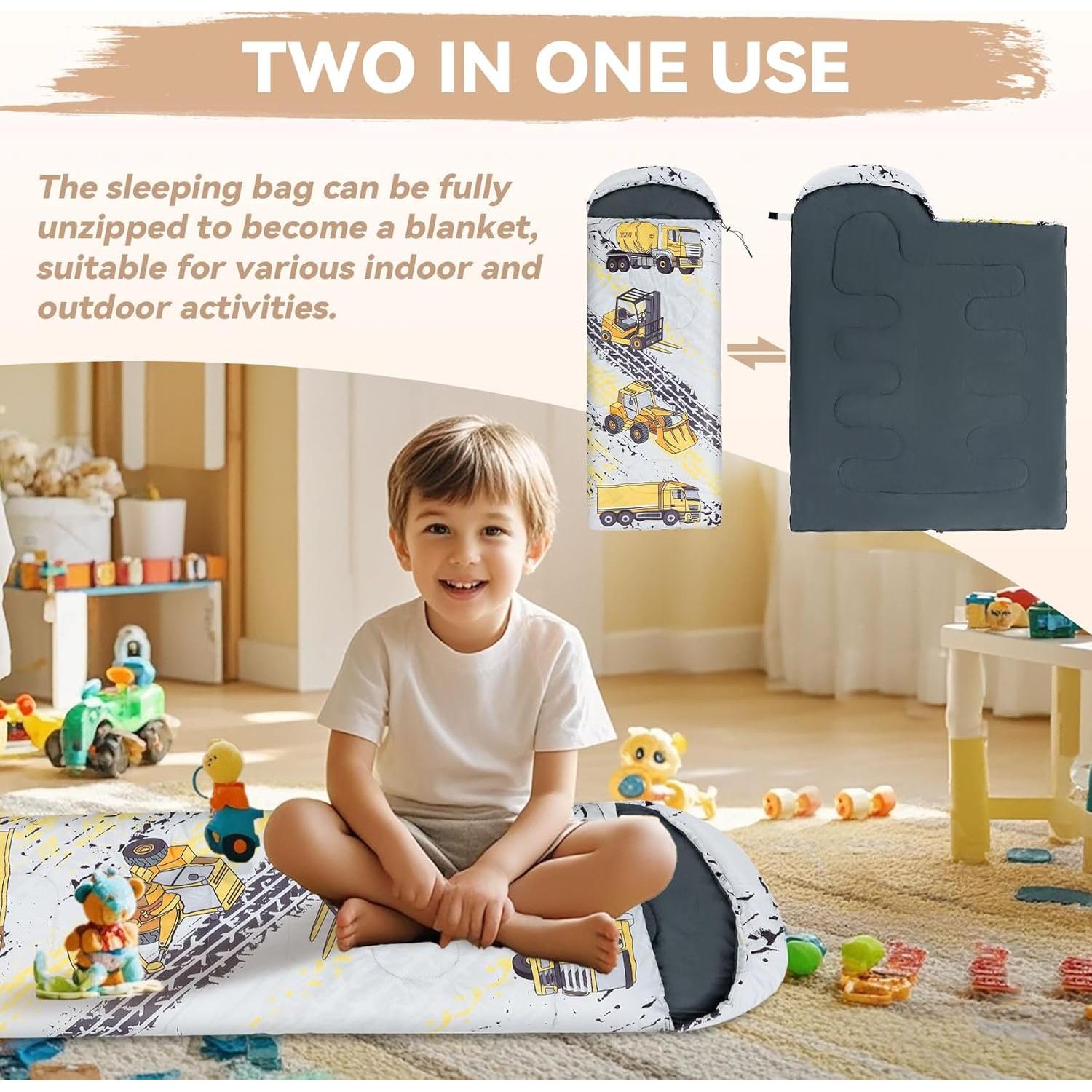 Saco de dormir juvenil Croosseoutdoors amarillo 3 temporadas