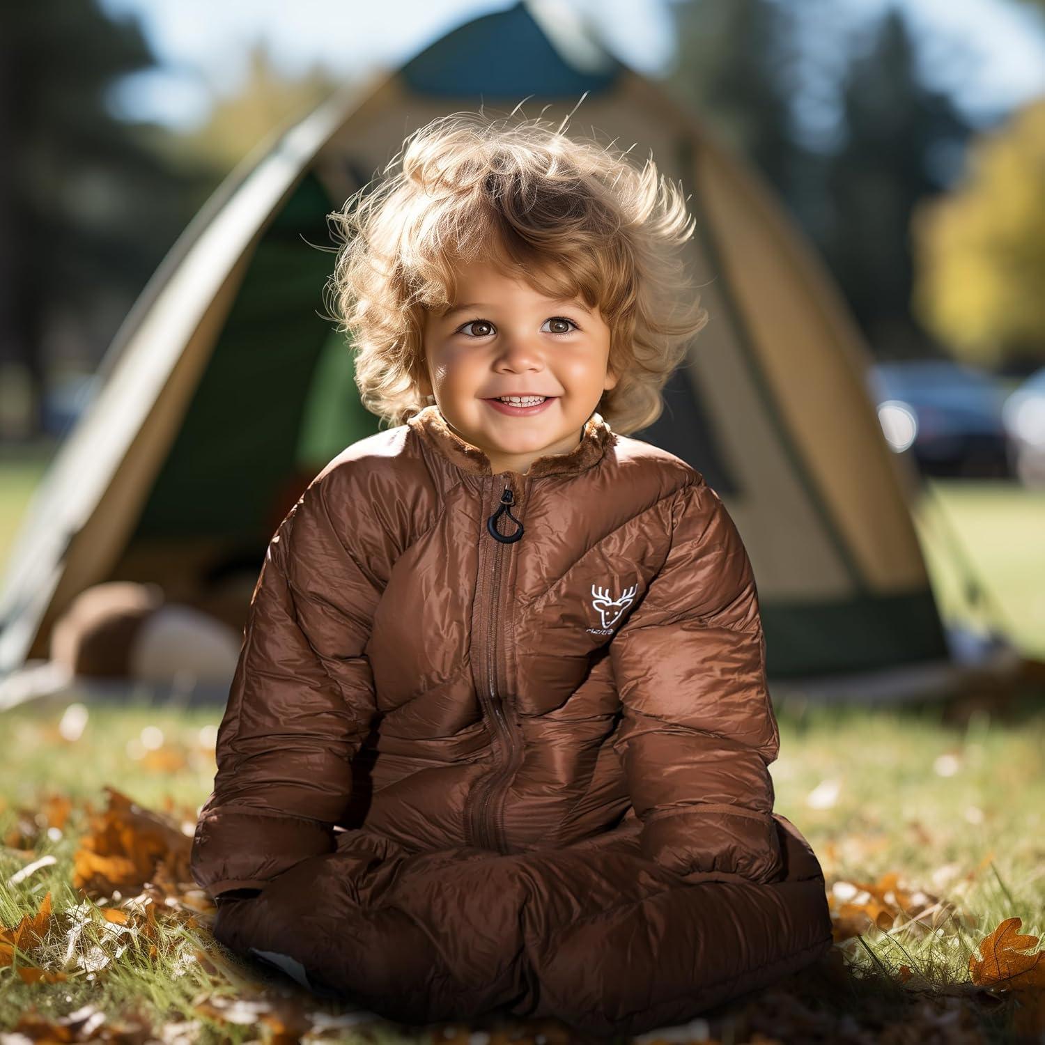 Saco de Dormir Infantil AZITREK 107 cm Acolchado para Camping