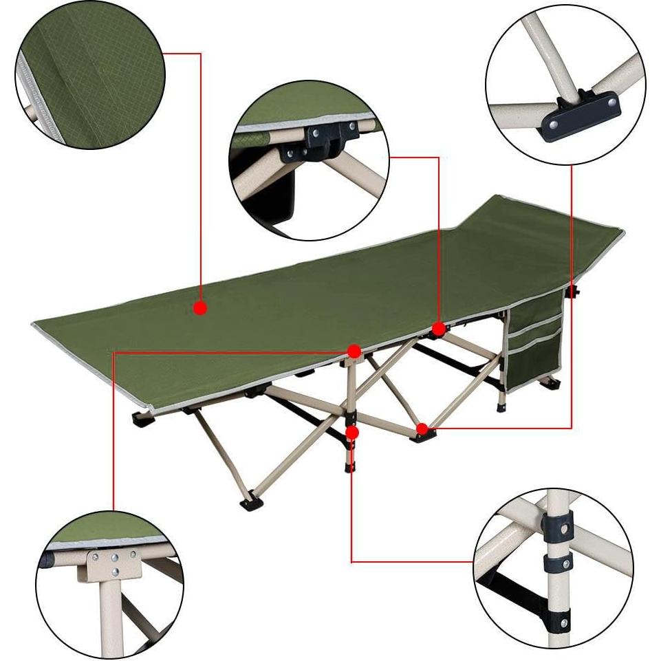 Cama de Camping Plegable Yaheetech 186x66x52cm Verde Militar