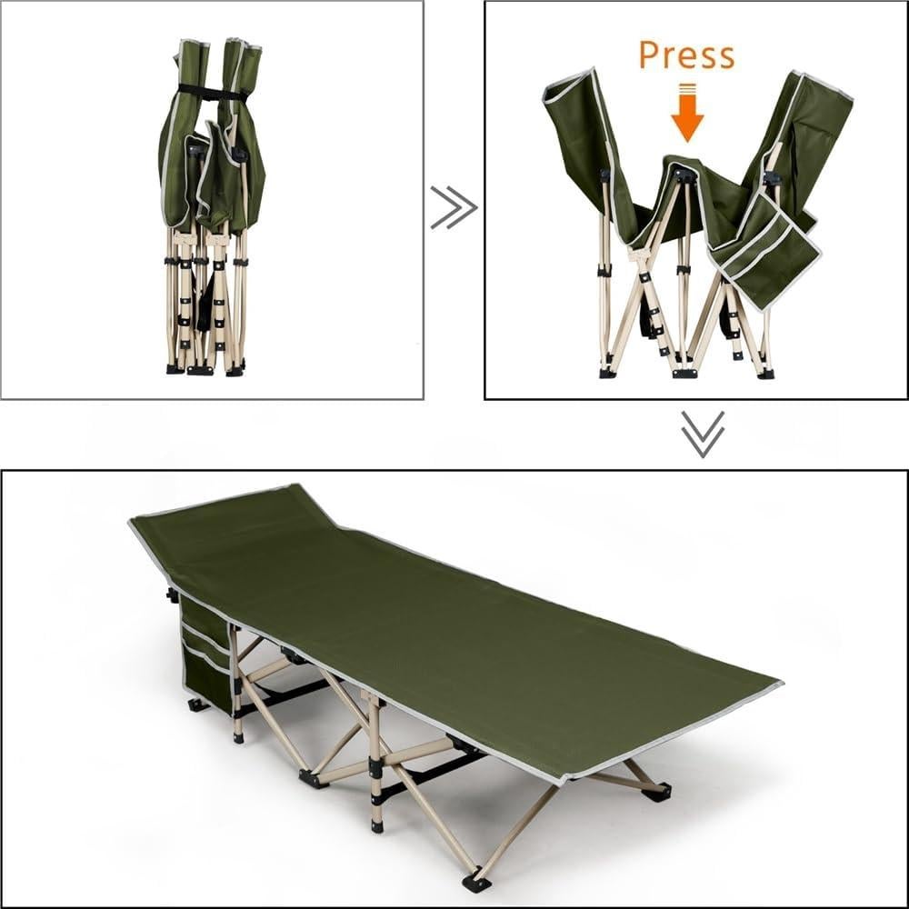 Cama de Camping Plegable Yaheetech 186x66x52cm Verde Militar