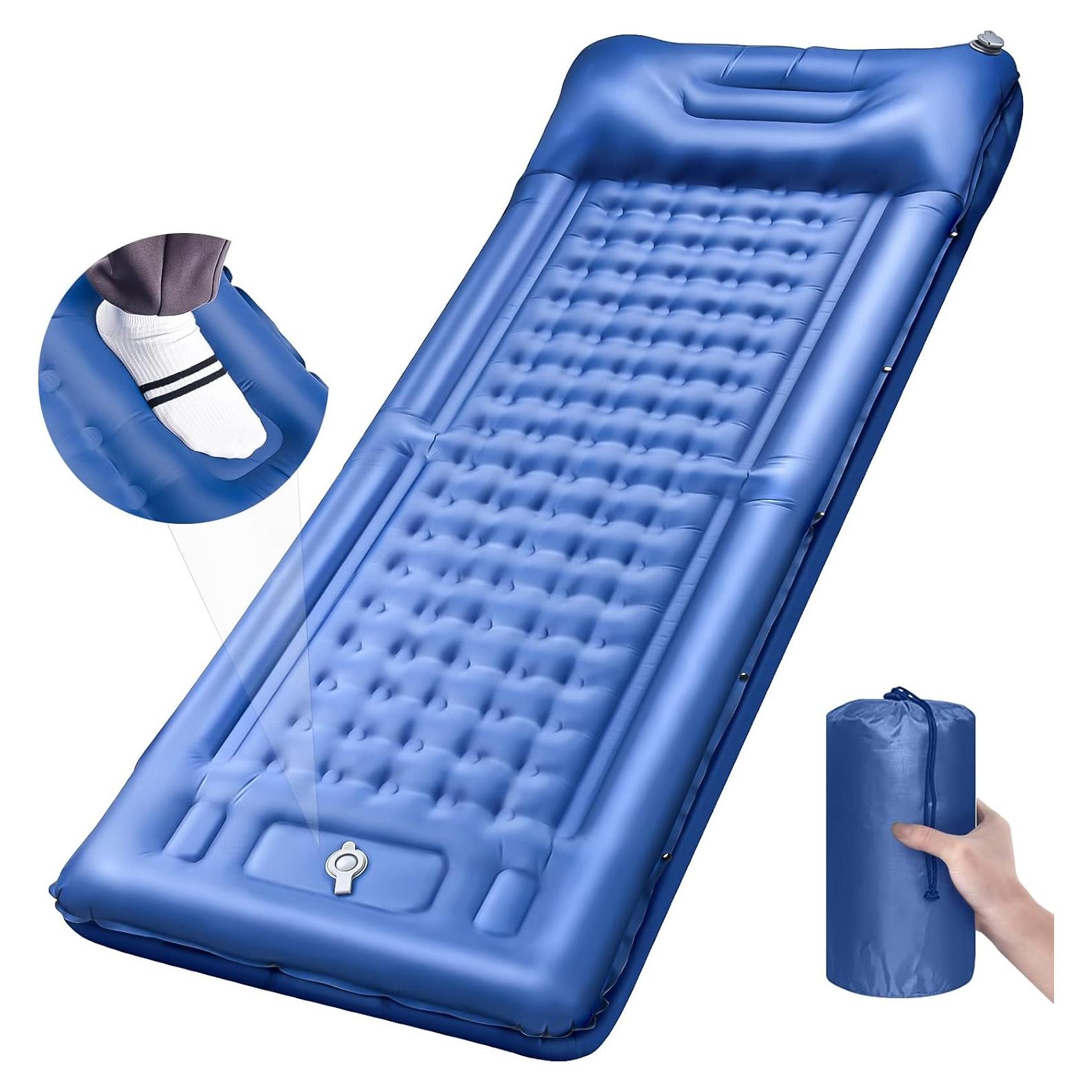 Colchoneta Inflable LILTSDRAE 5" con Almohada y Bomba - Azul