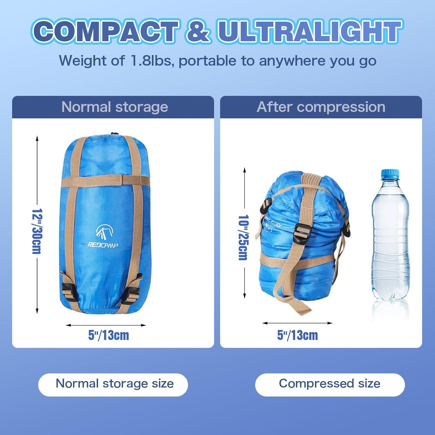 Saco de Dormir Ultra Ligero REDCAMP para Niños 3 Estaciones